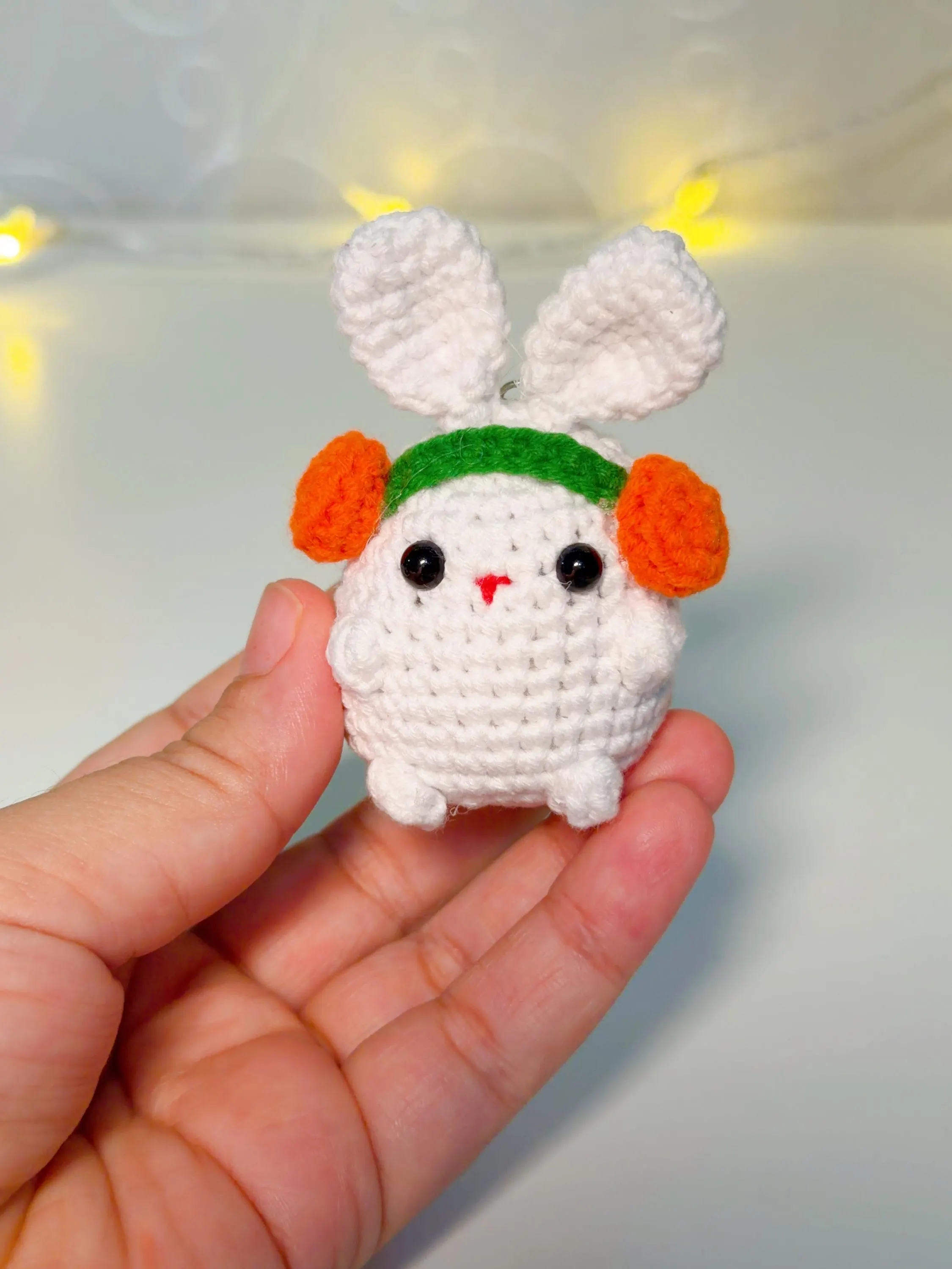 Handmade Crochet Bunny Keychain, product photo 14