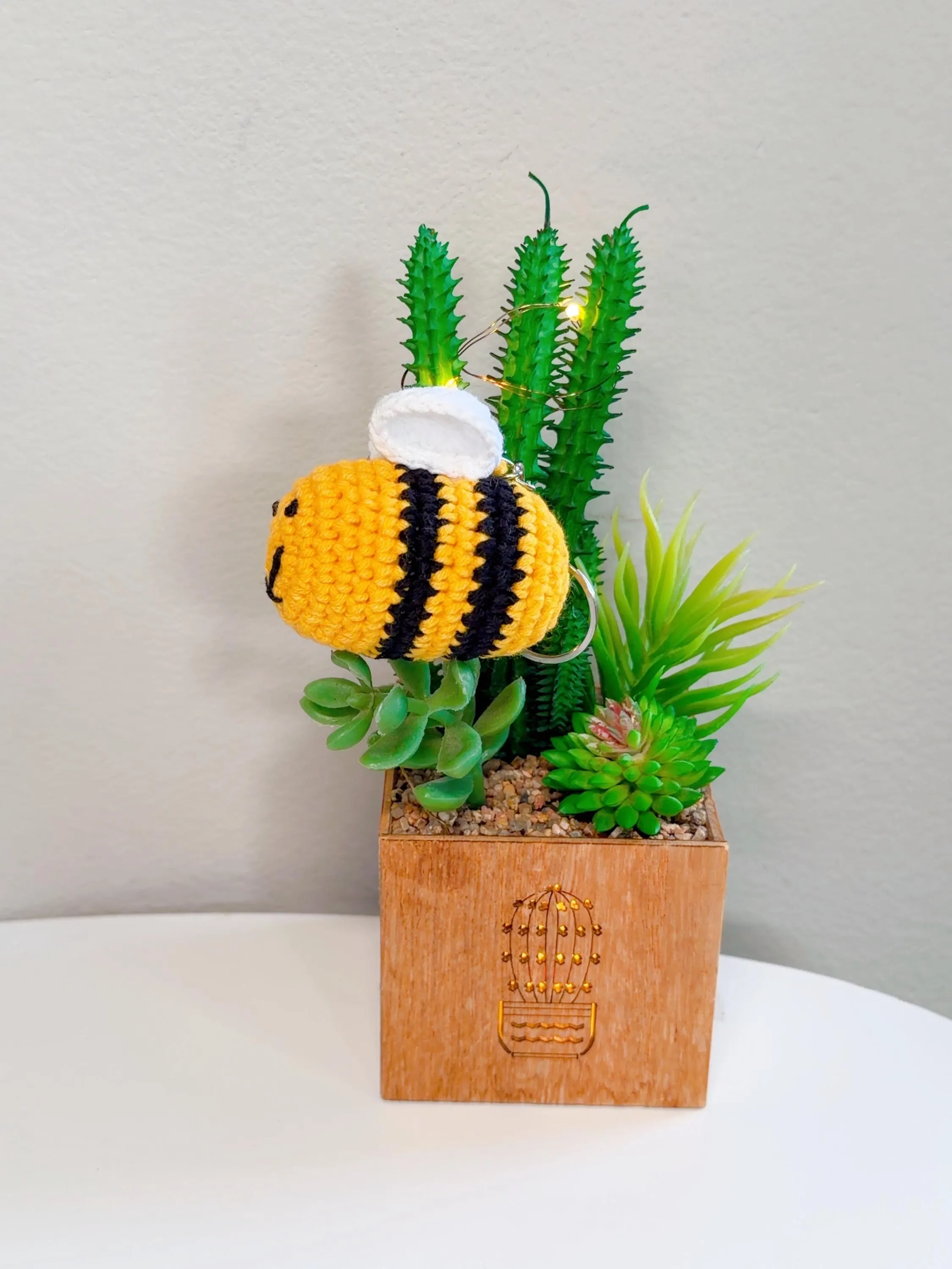 Crochet Bee Amigurumi Keychain, product photo 1