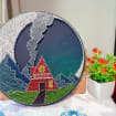 Handmade Mountain Cabin String Art, product photo 2
