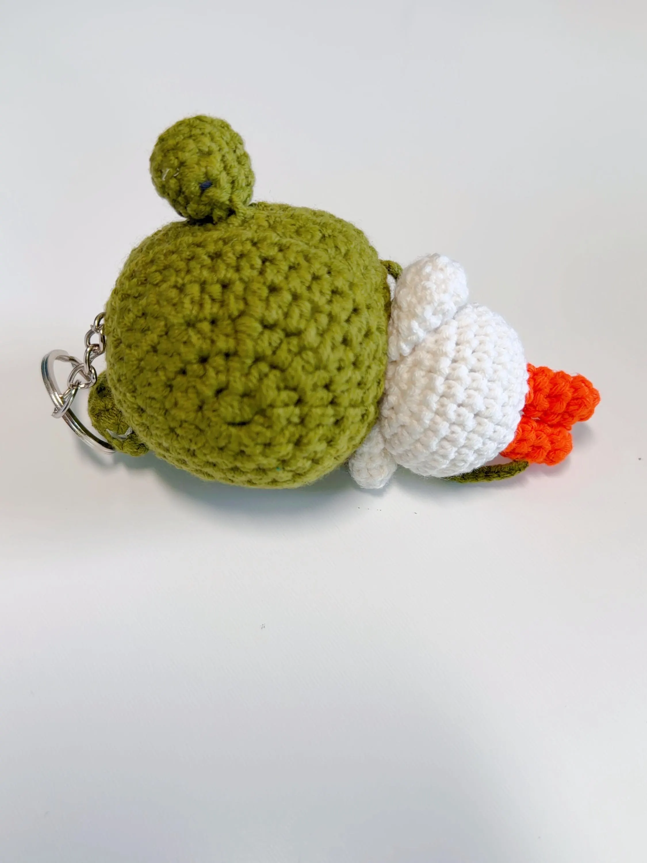 Crochet Duck in Frog Hat Keychain, product photo 9