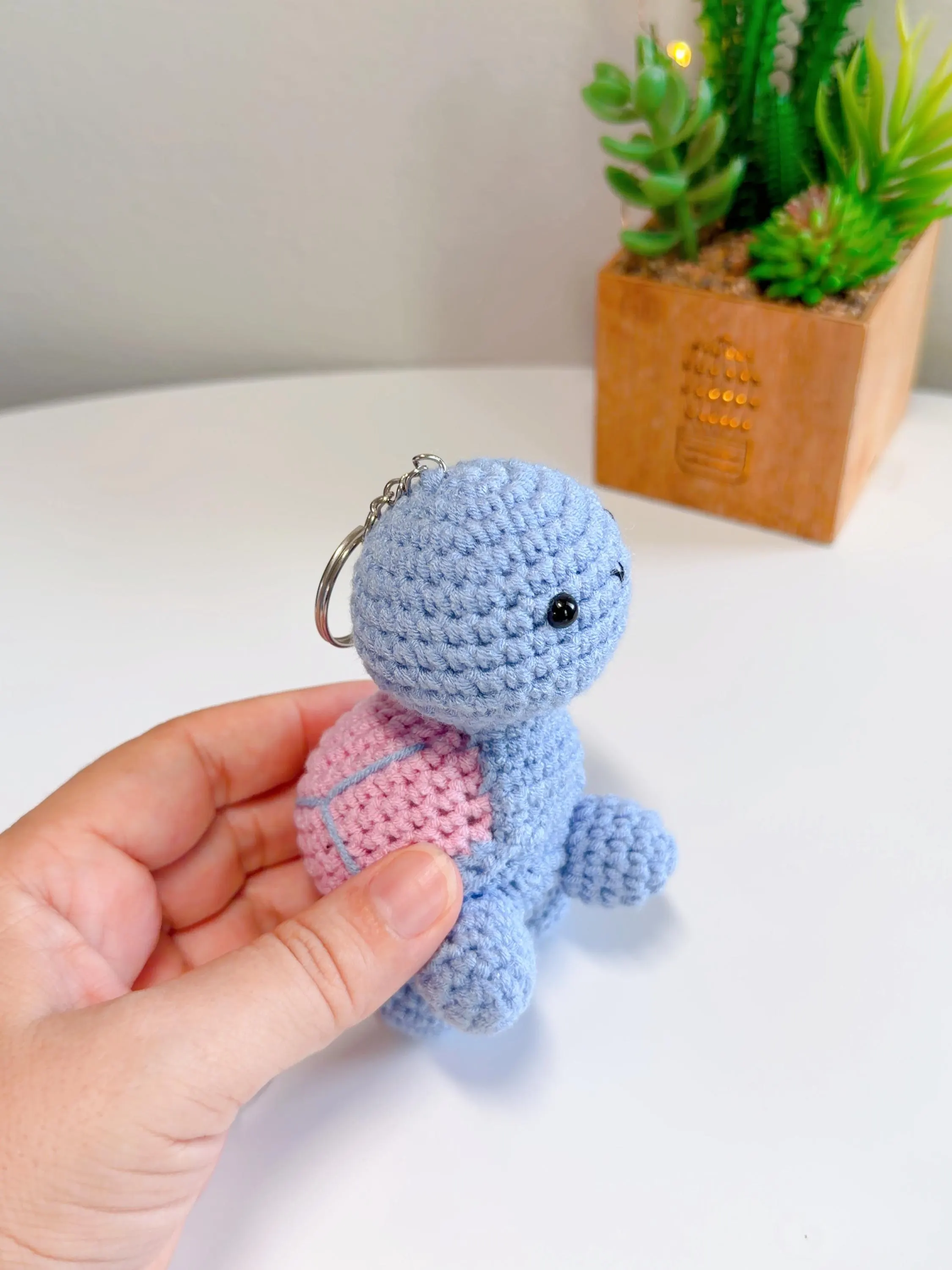 Handmade Crochet Turtle Keychain, product photo 7