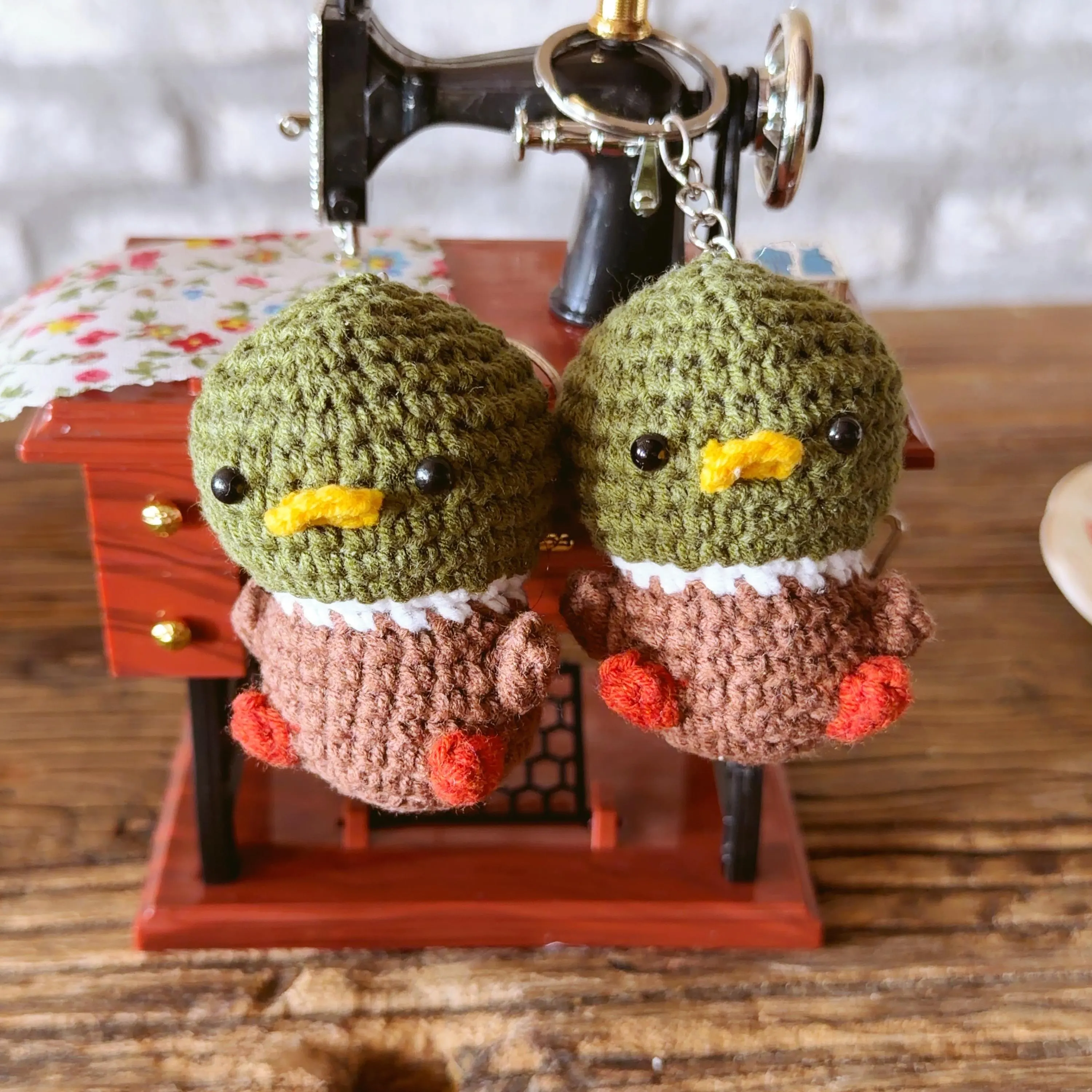 Crochet Mallard Duck Keychain, product photo 18