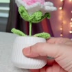 Crochet Rose in Ceramic Pot, product photo 2