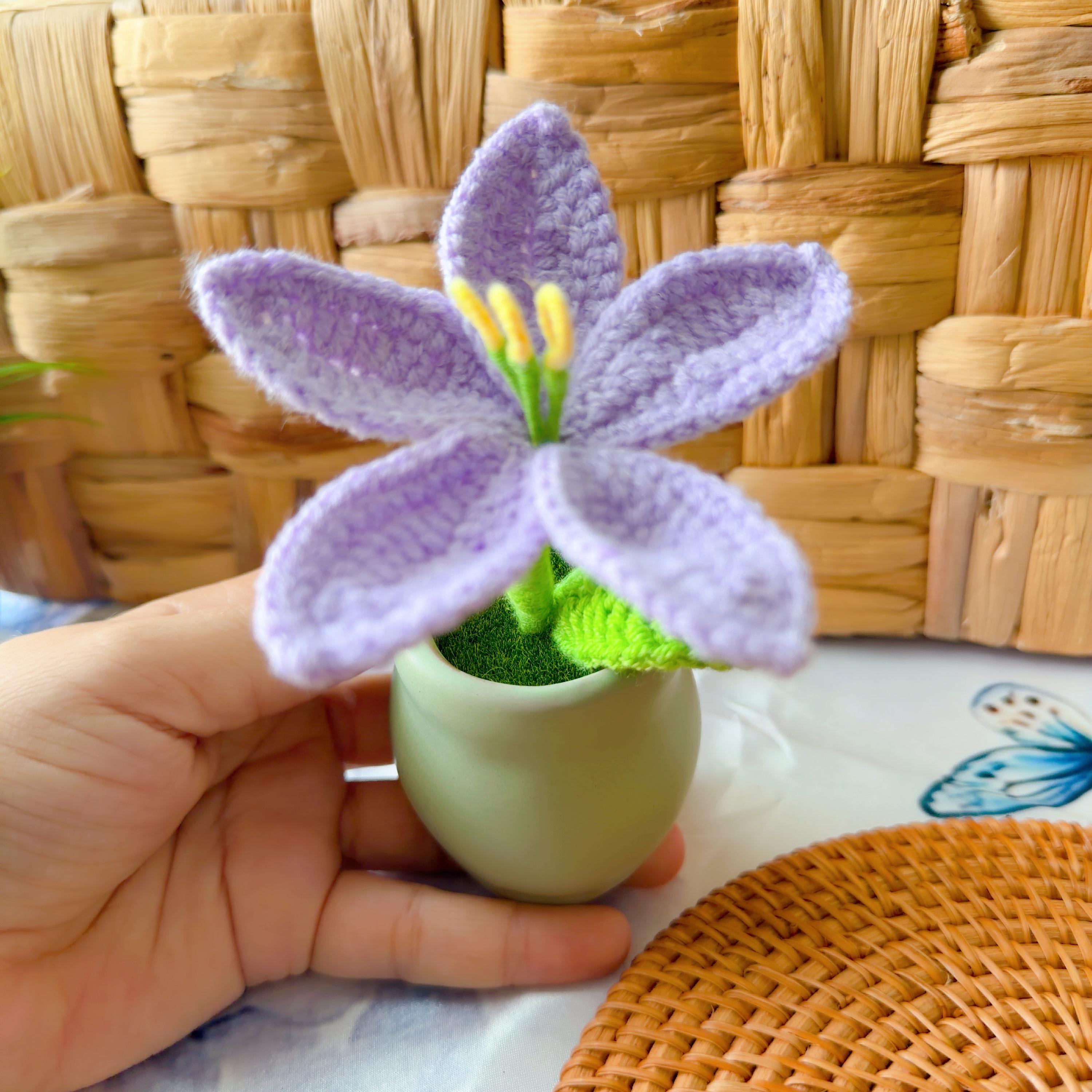 Crochet Potted Flower — Pot & Bloom Options, product photo 10