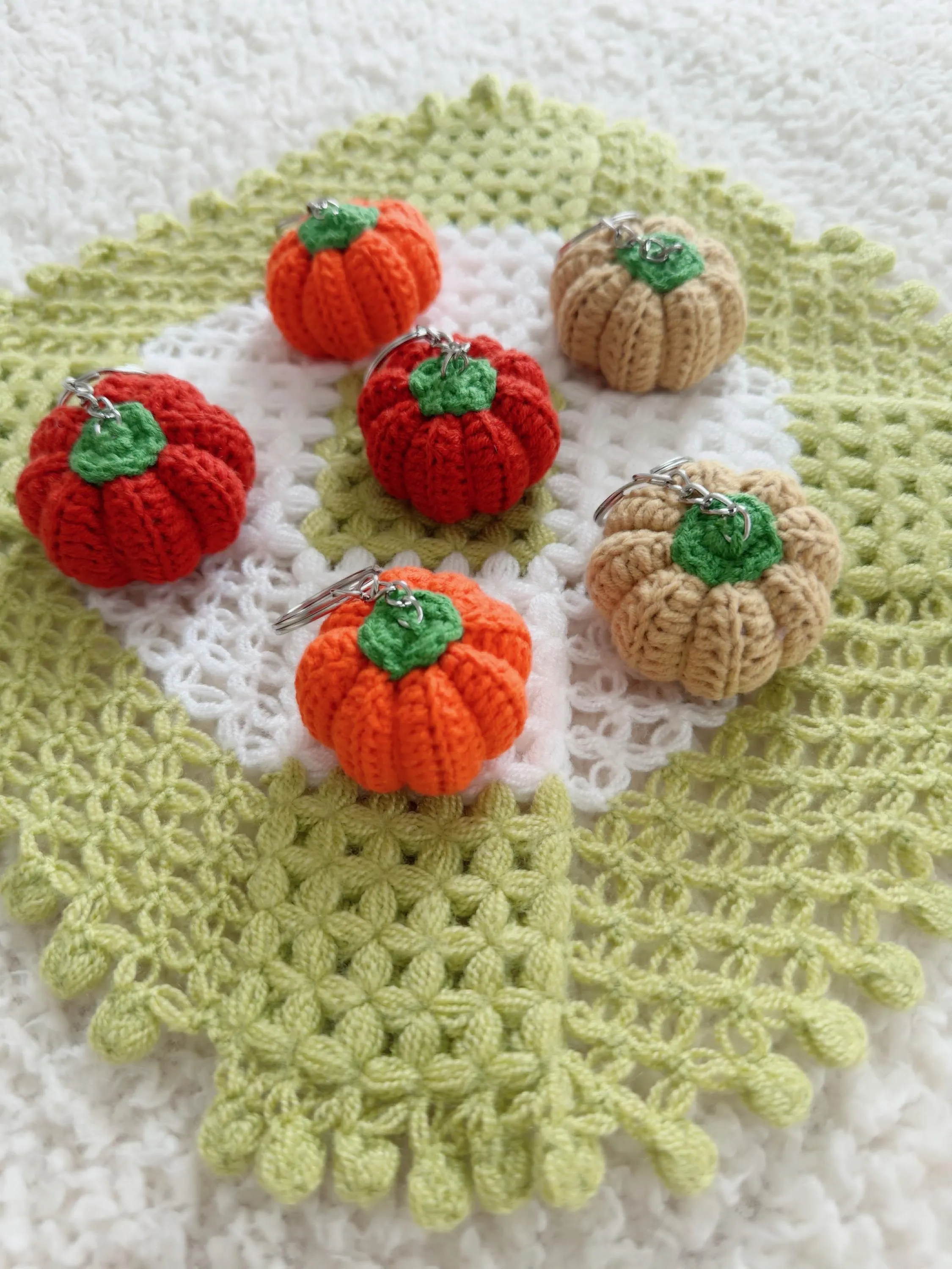 Handmade Crochet Pumpkin Keychain, product photo 21