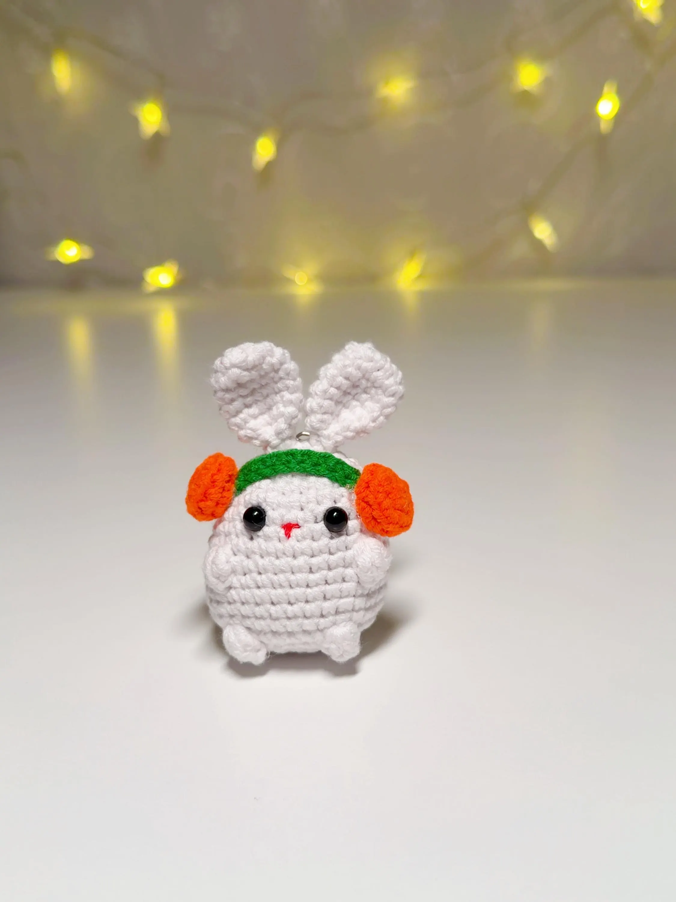 Handmade Crochet Bunny Keychain, product photo 3