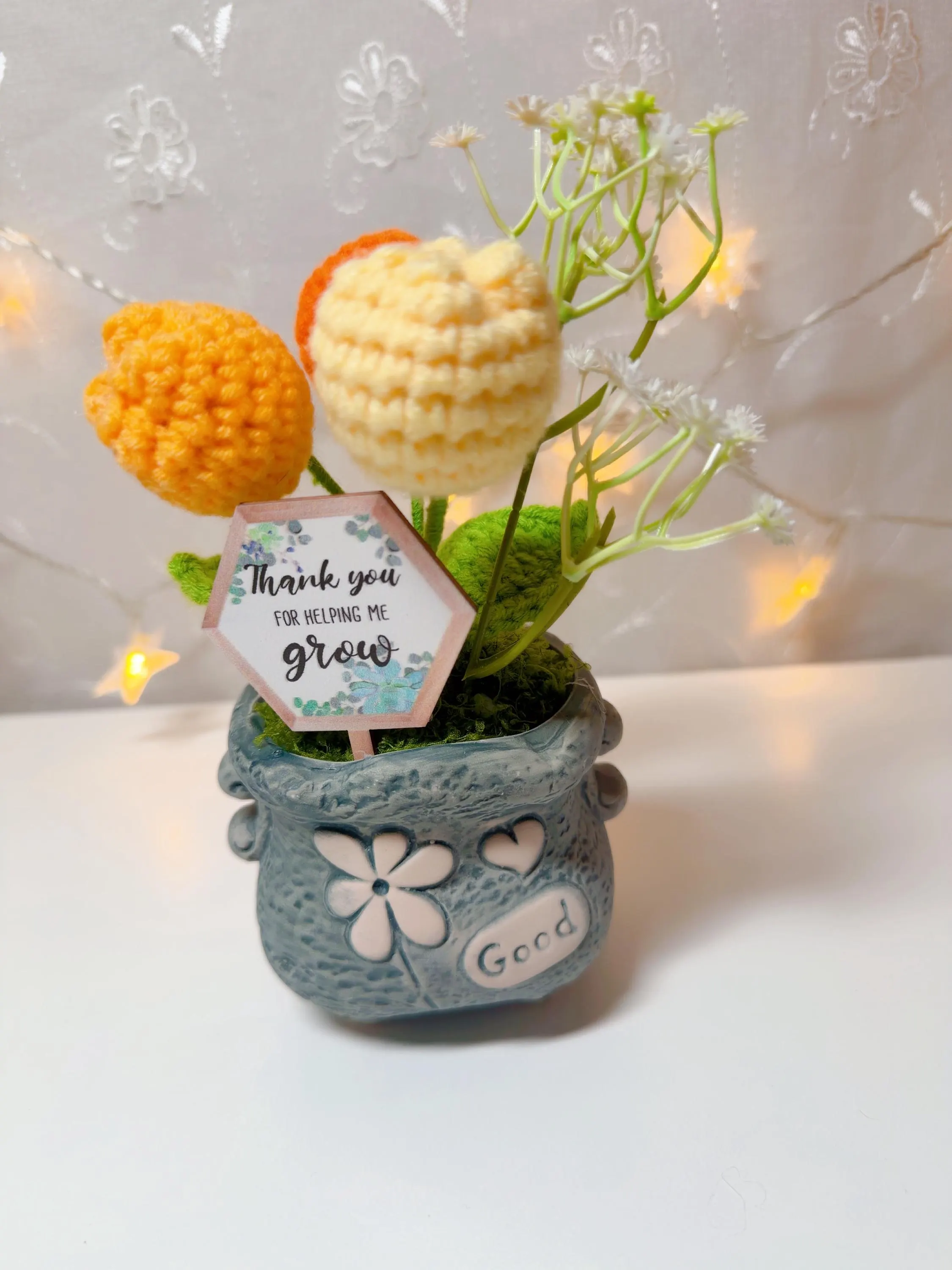 Crochet Potted Flower Decor, product photo 1