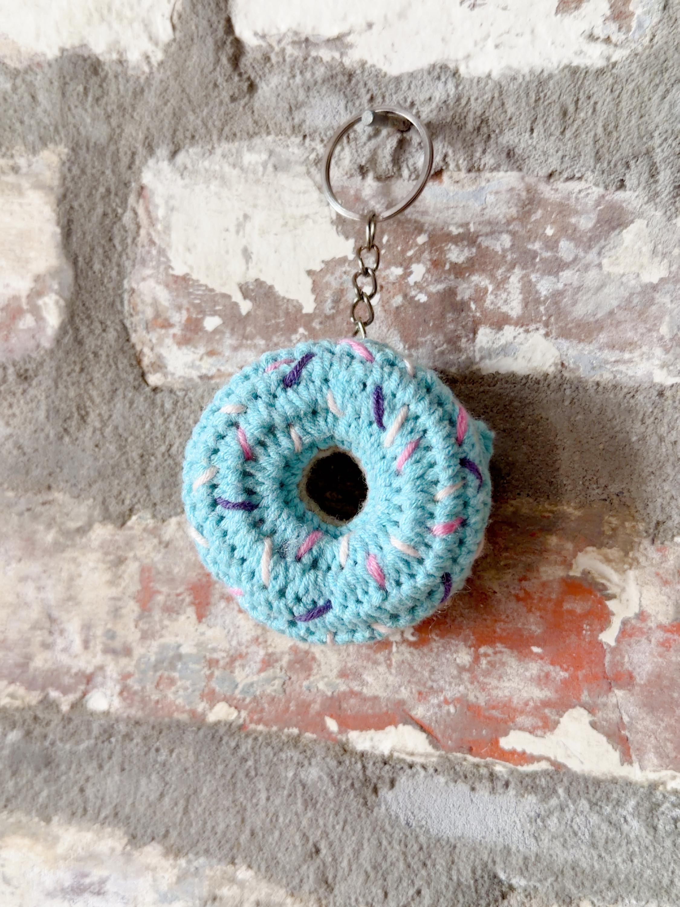 Handmade Crochet Donut Keychain, product photo 3