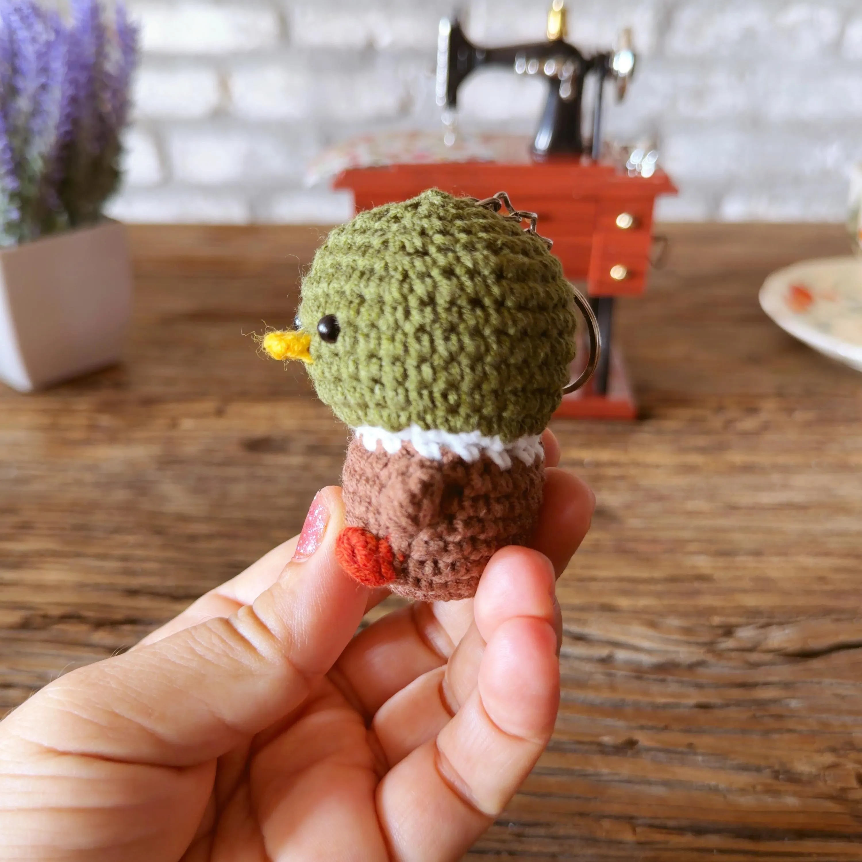 Crochet Mallard Duck Keychain, product photo 16
