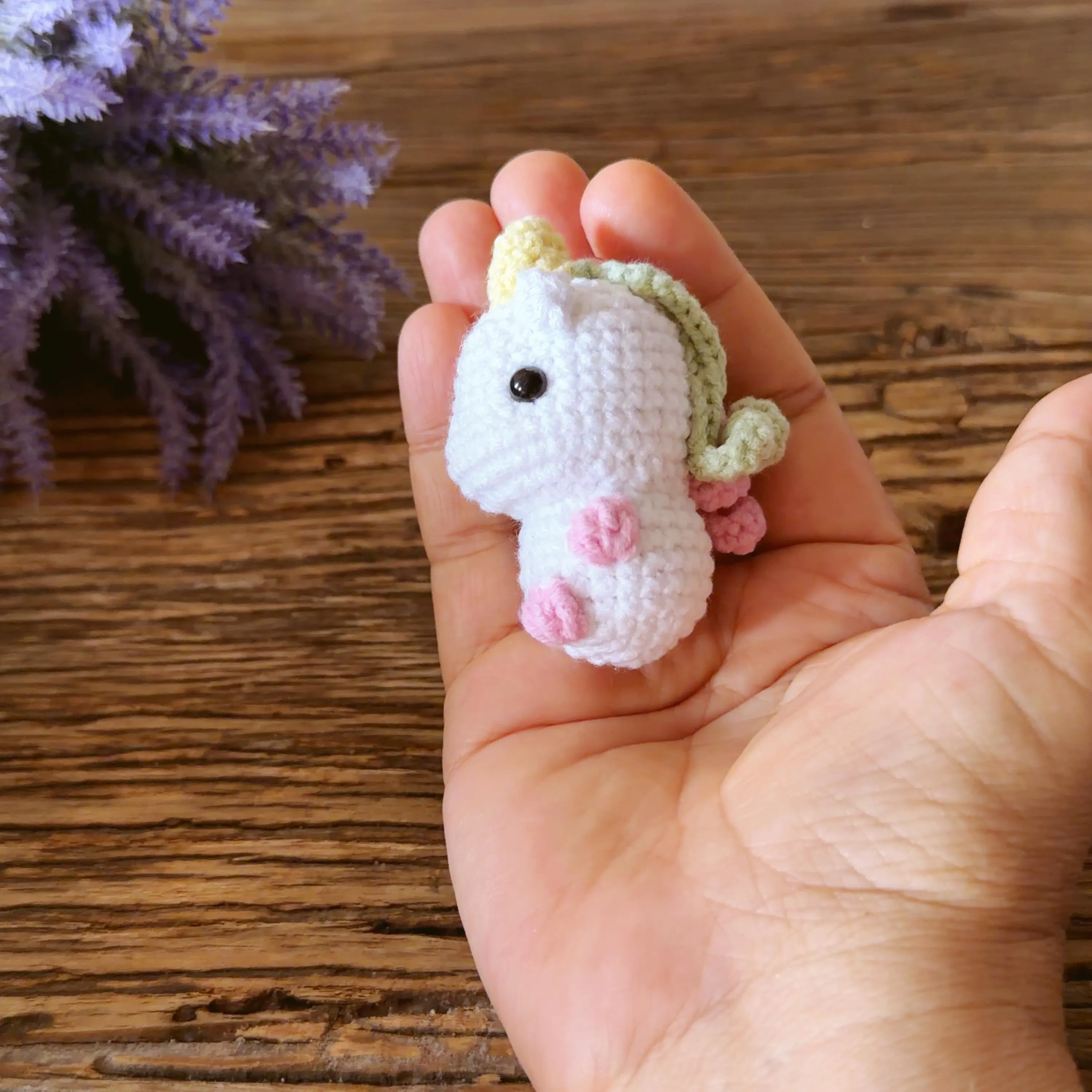 Crochet Unicorn Keychain, product photo 1