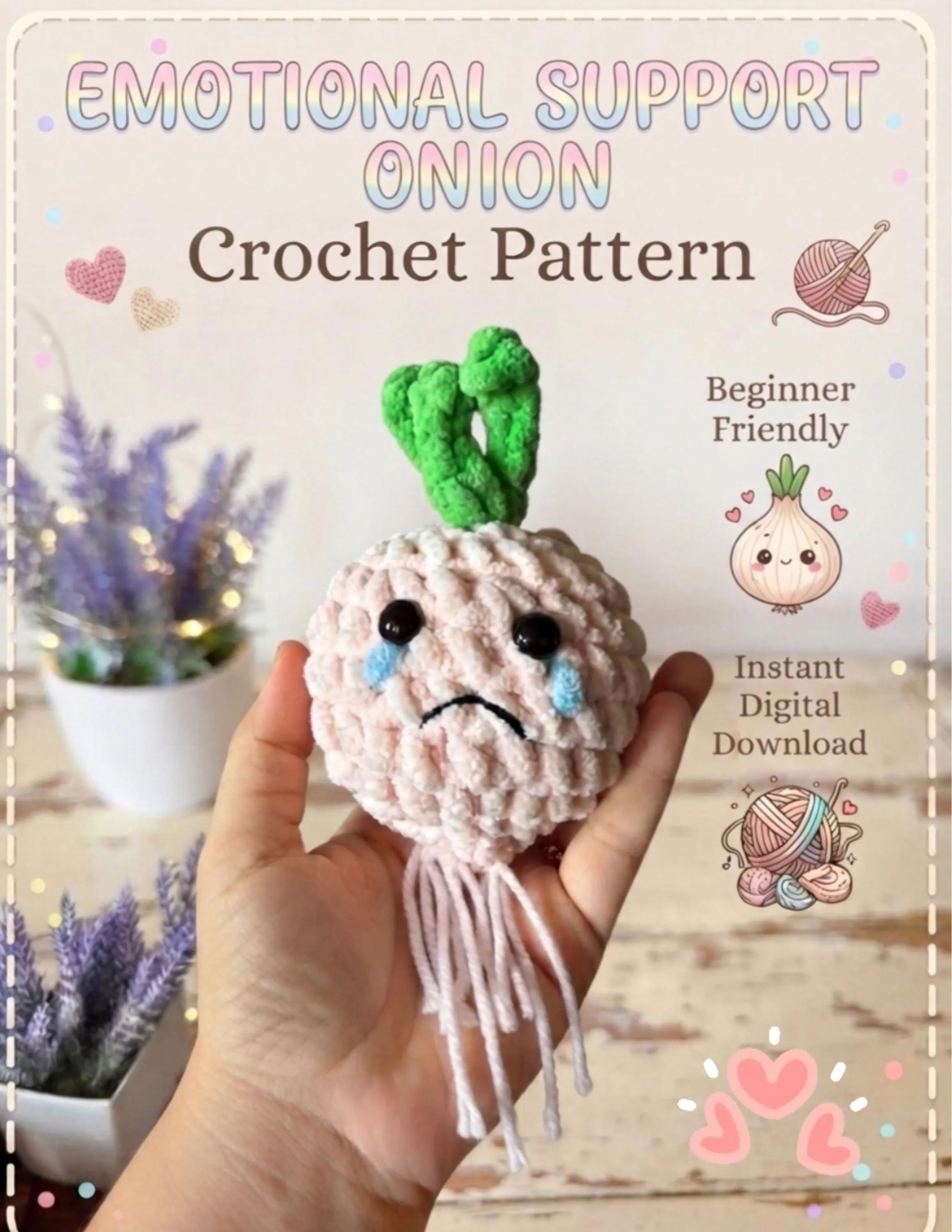 Emotional Support Onion Crochet Pattern, product photo 5