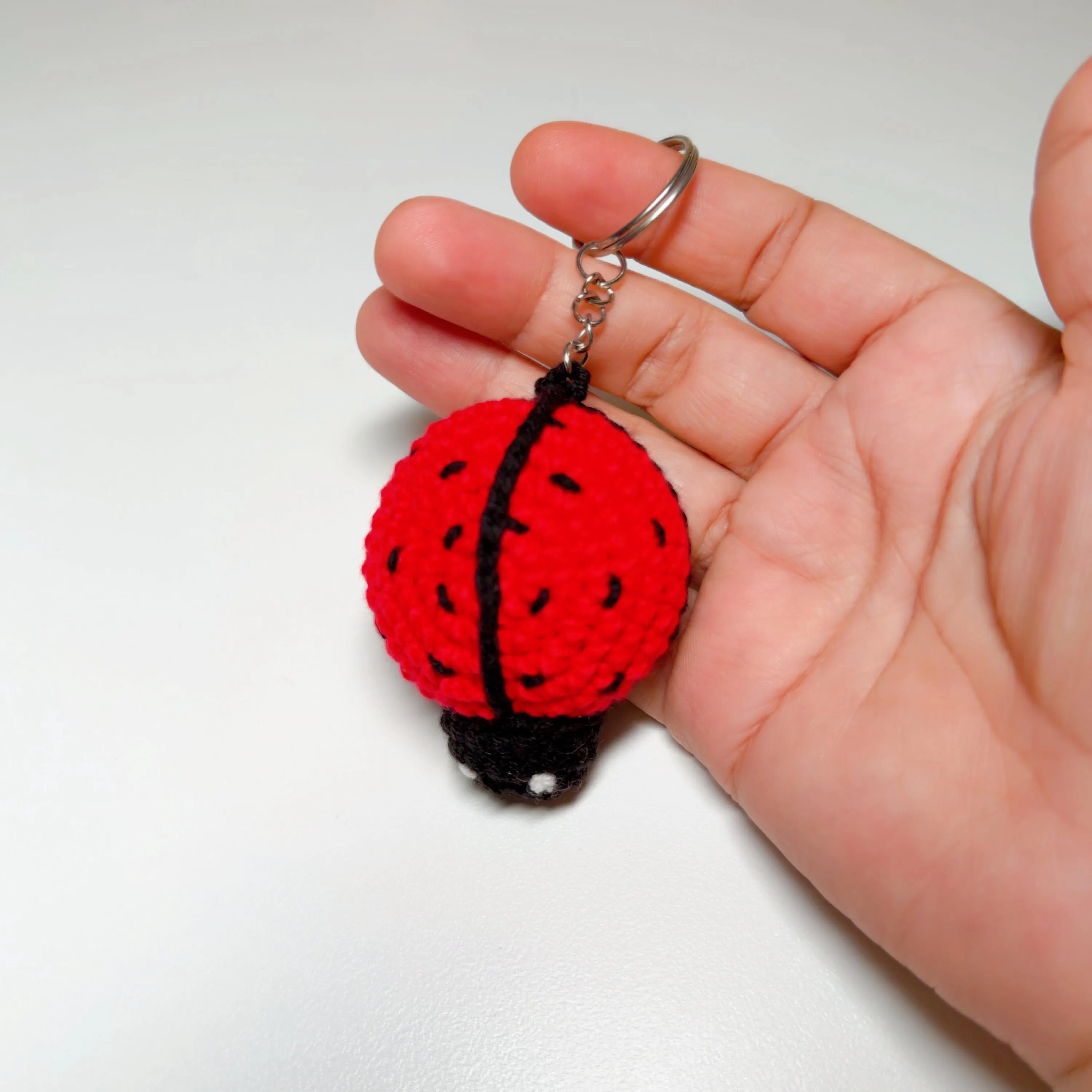 Handmade Crochet Ladybug Keychain, product photo 13