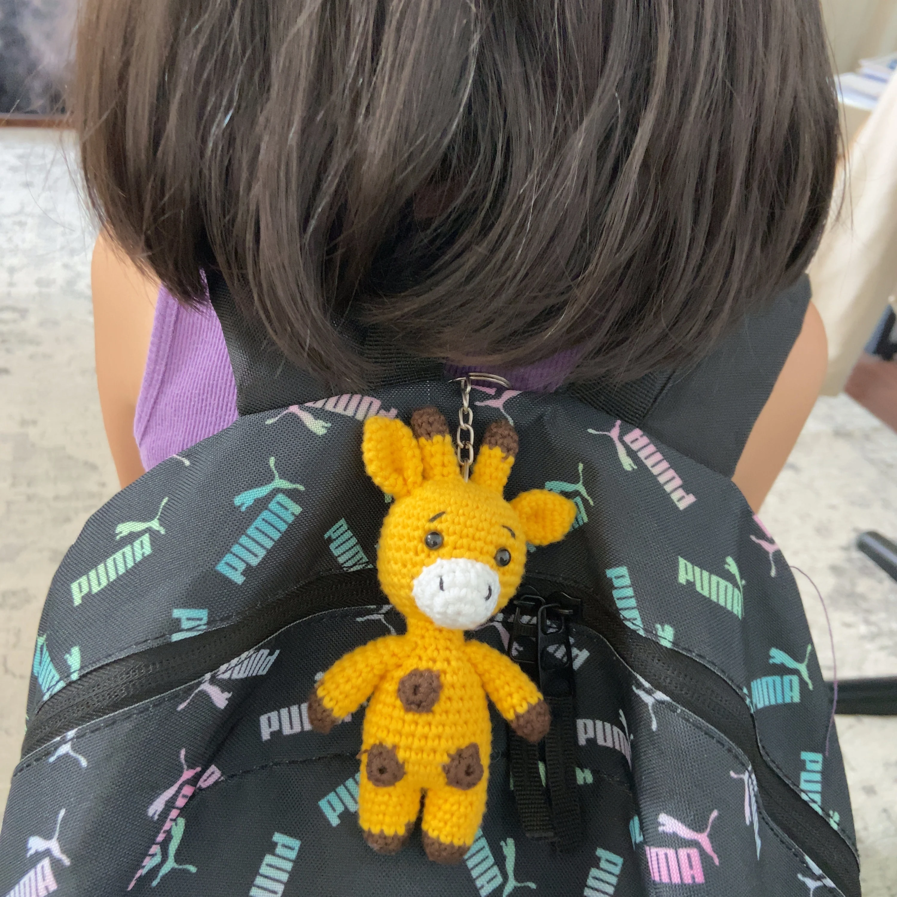 Handmade Crochet Giraffe Keychain, product photo 3