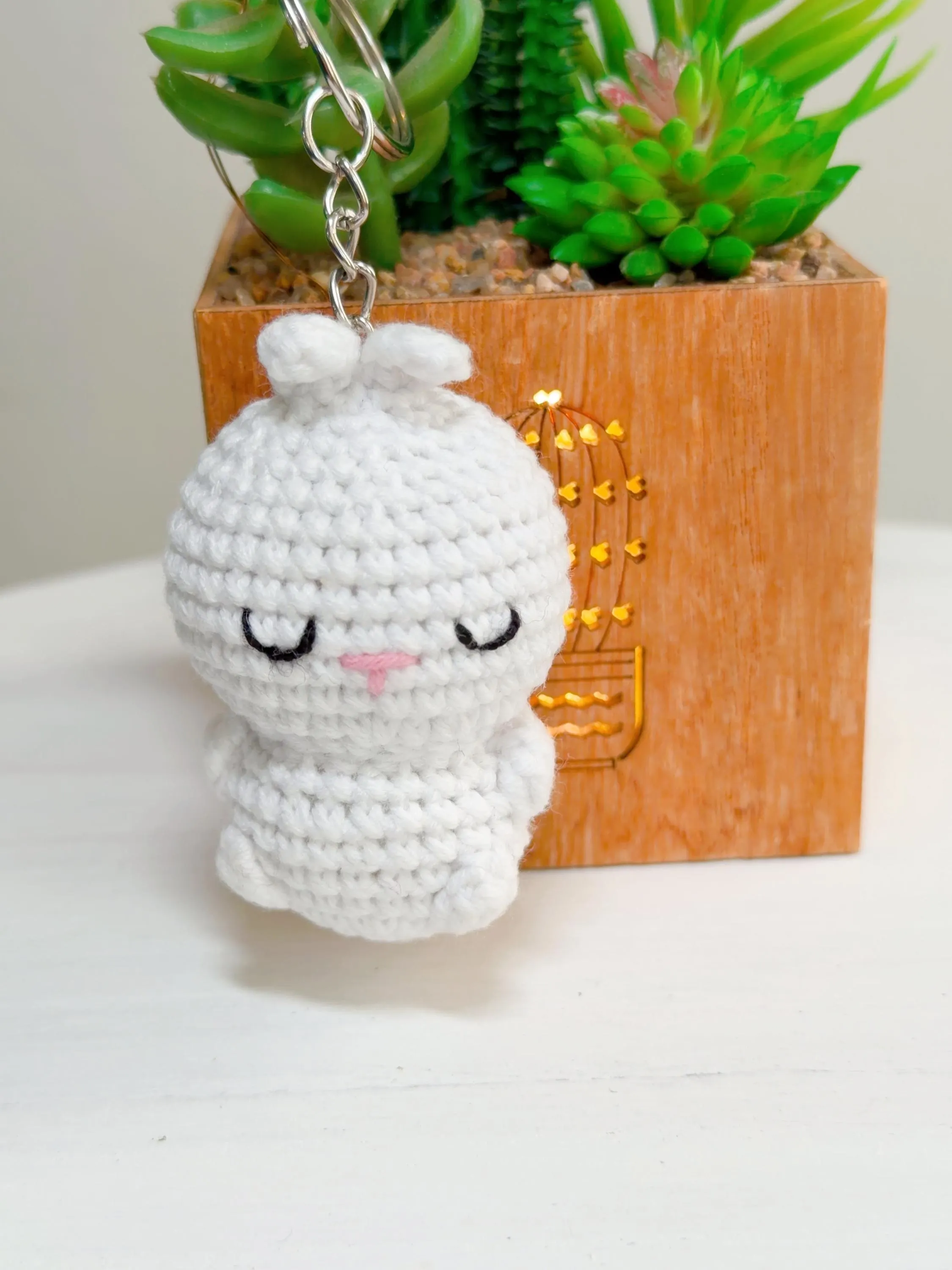 Crochet Bunny Keychain, product photo 11