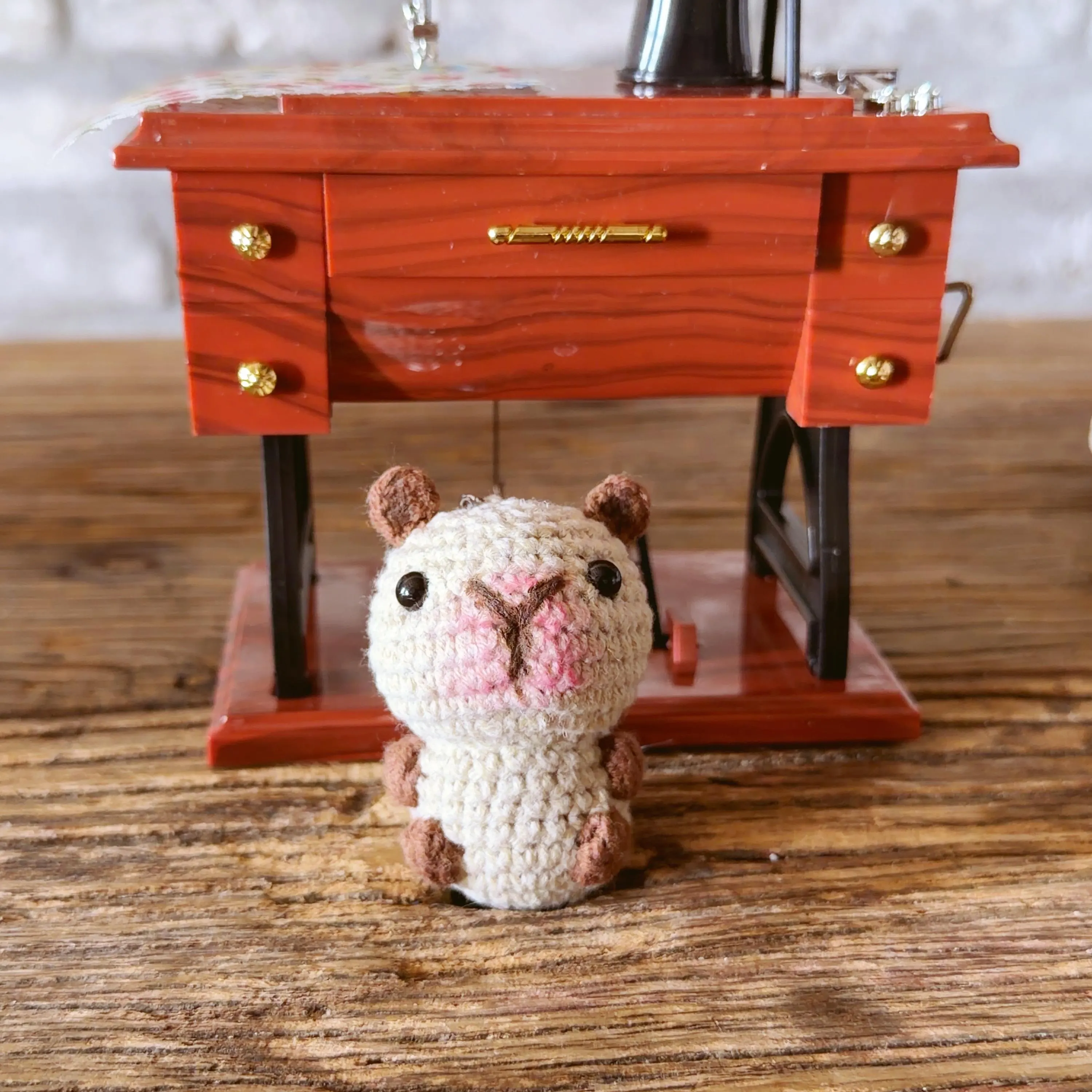 Handmade Crochet Capybara Keychain, product photo 7