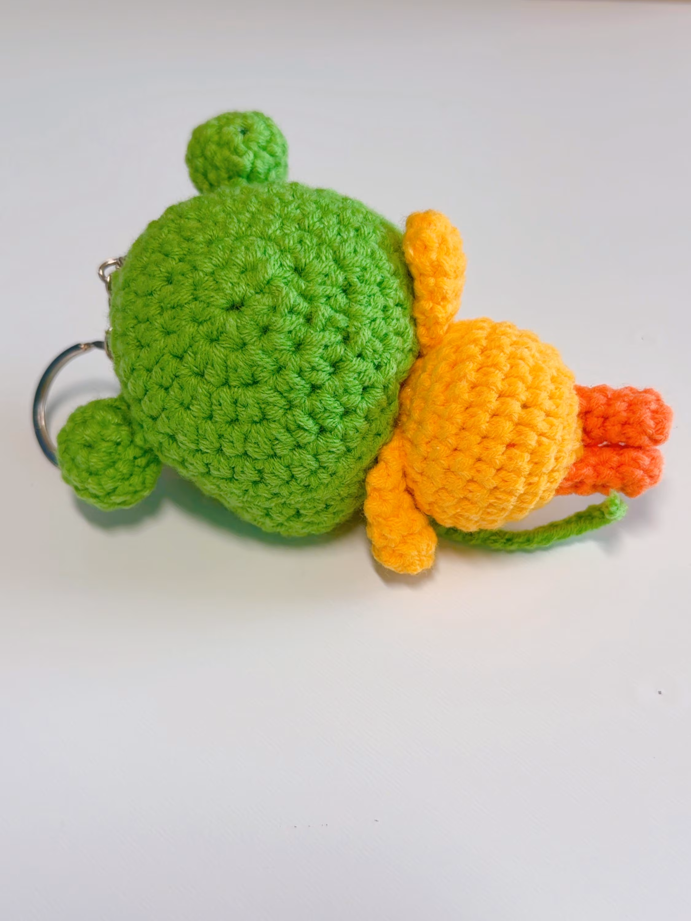 Crochet Duck in Frog Hat Keychain, product photo 11