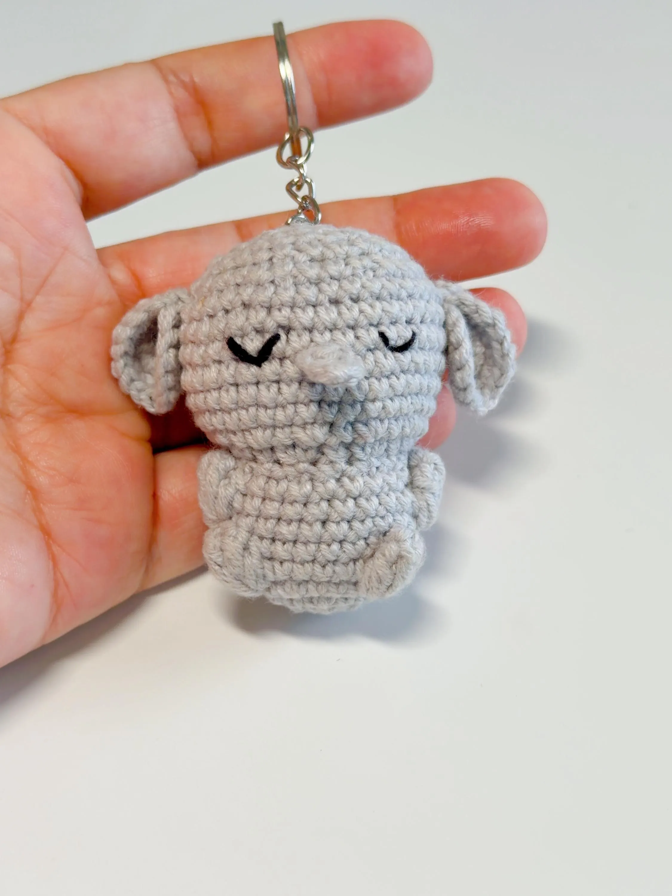Handmade Crochet Elephant Keychain, product photo 1