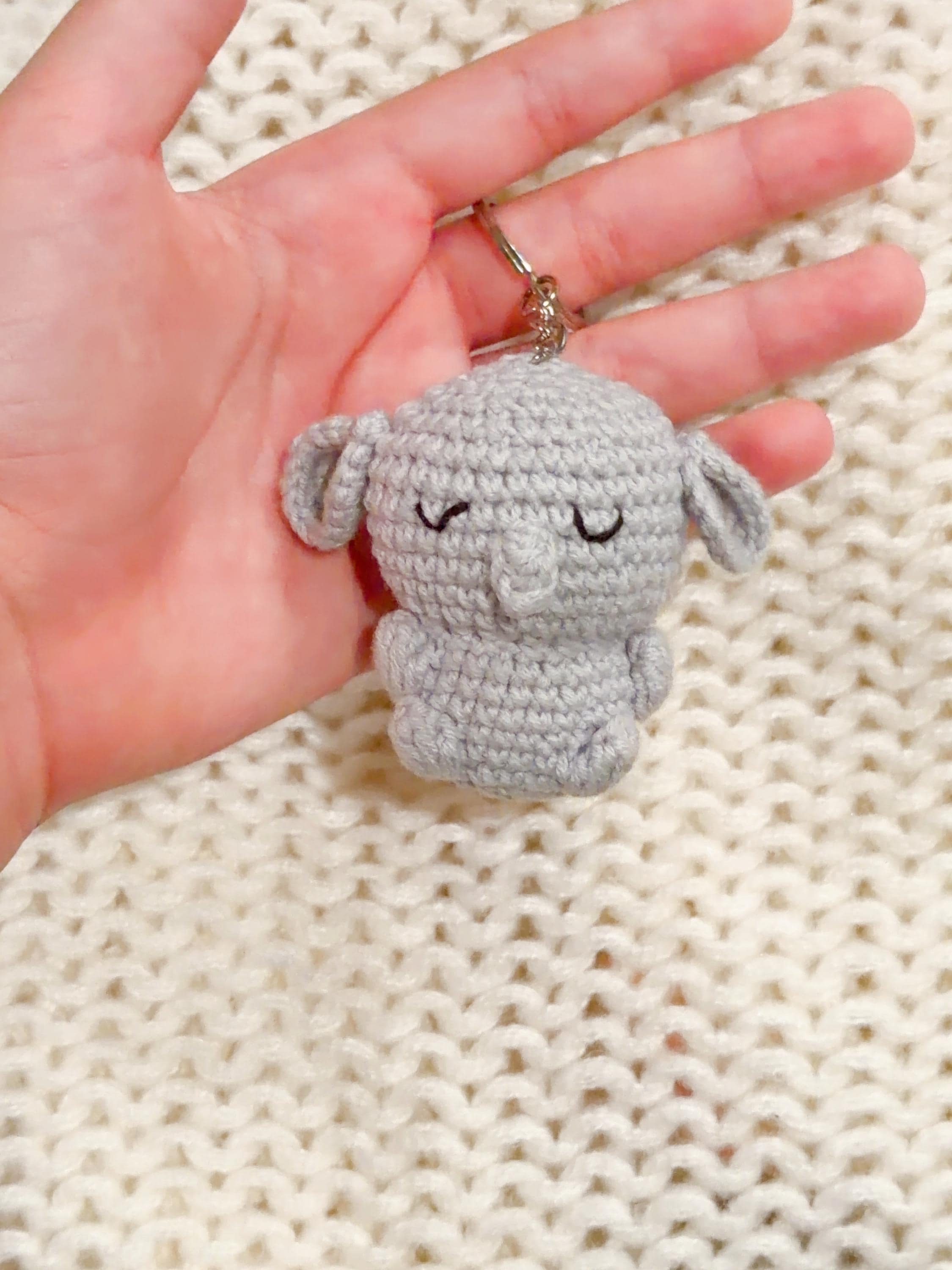 Handmade Crochet Elephant Keychain, product photo 7