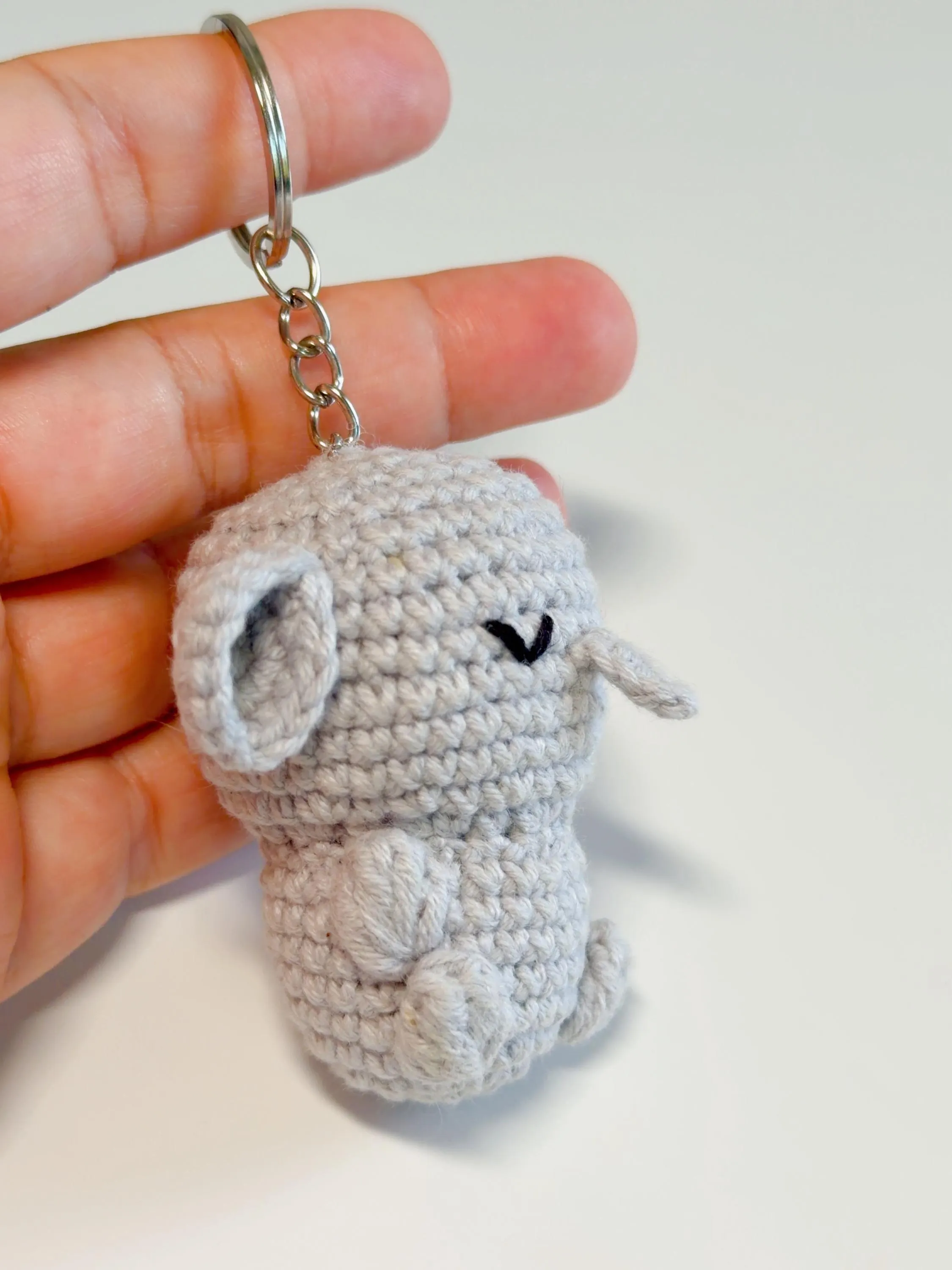 Handmade Crochet Elephant Keychain, product photo 5