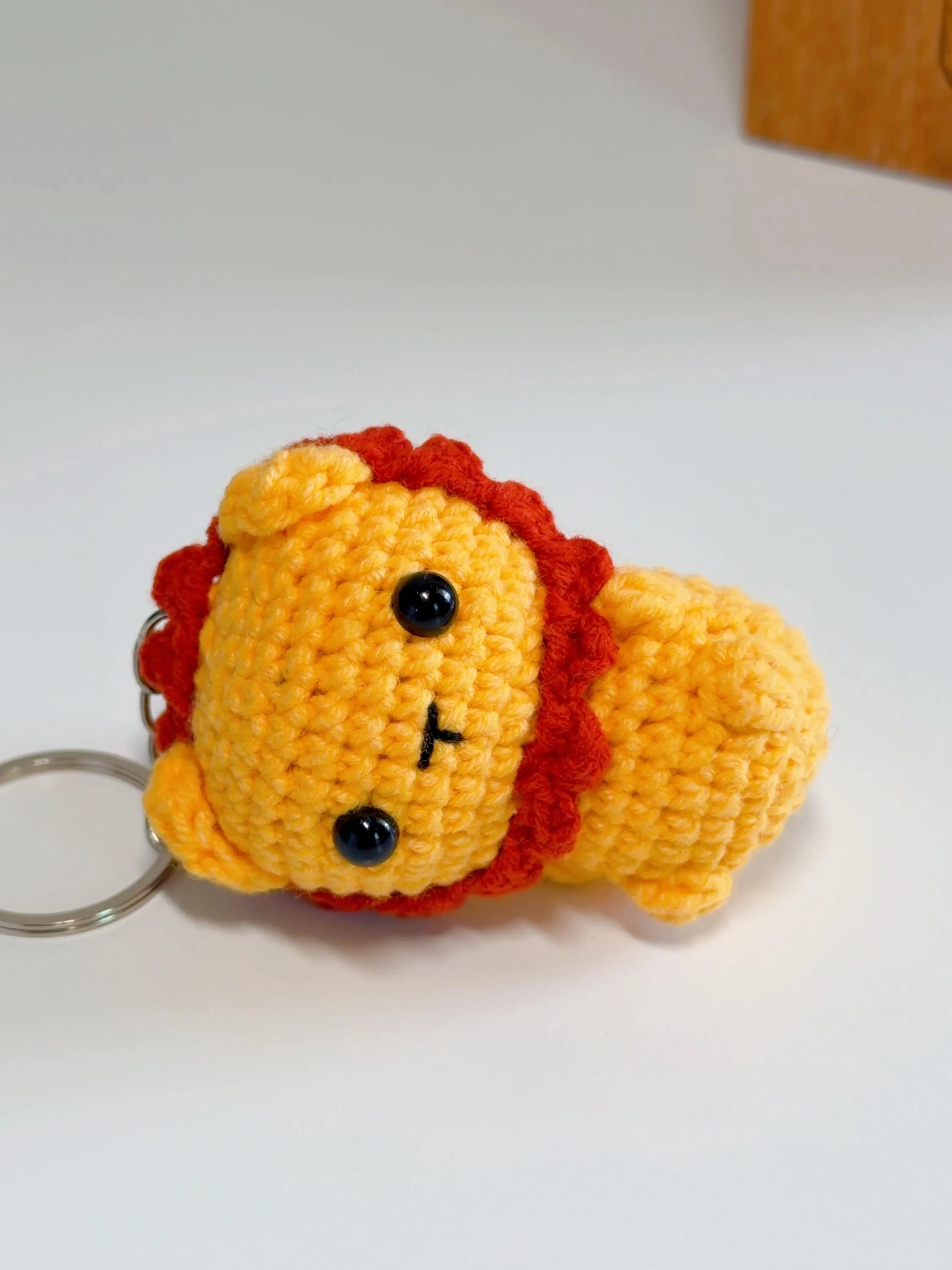 Handmade Crochet Lion Keychain, product photo 10
