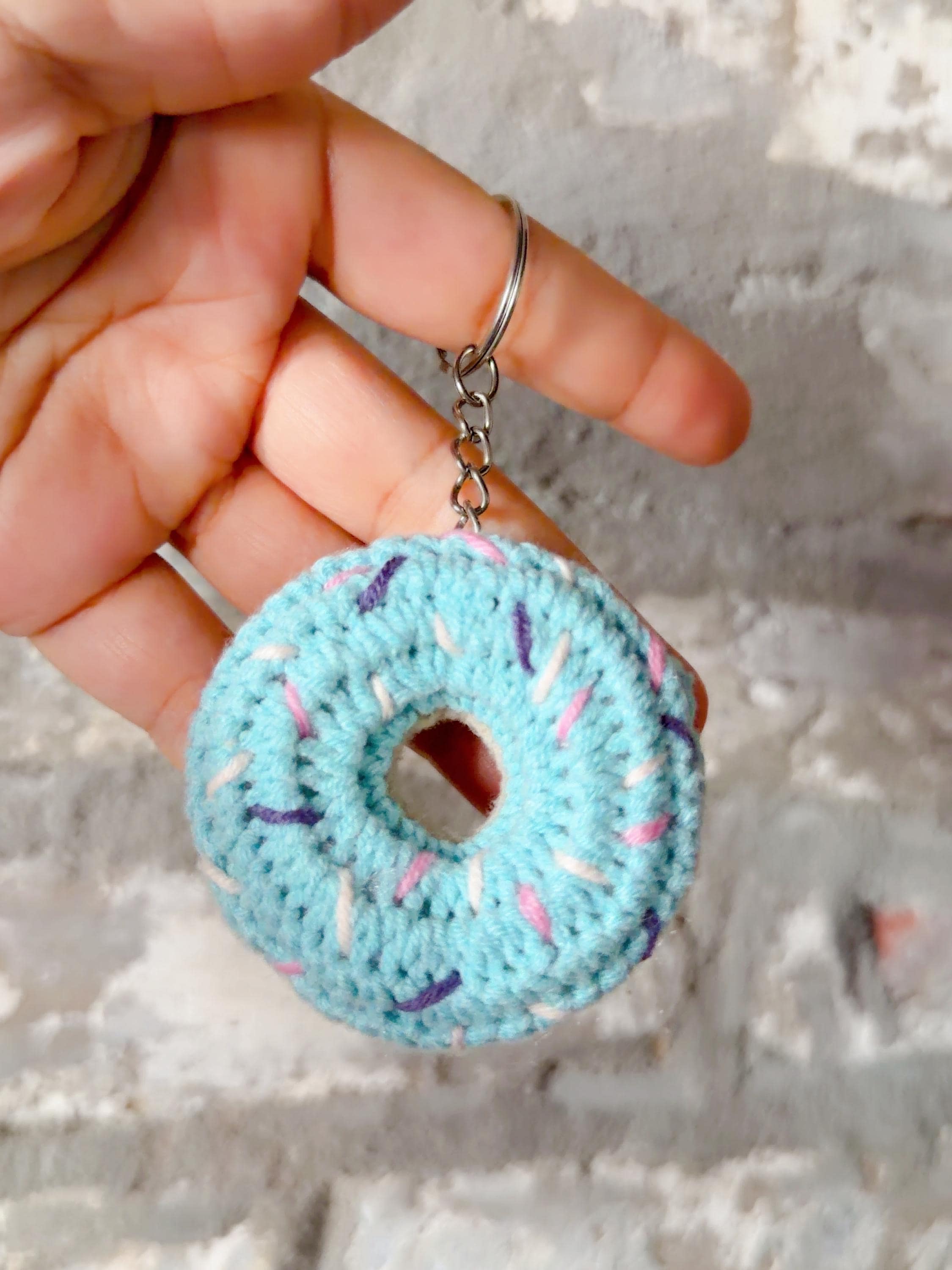 Handmade Crochet Donut Keychain, product photo 5