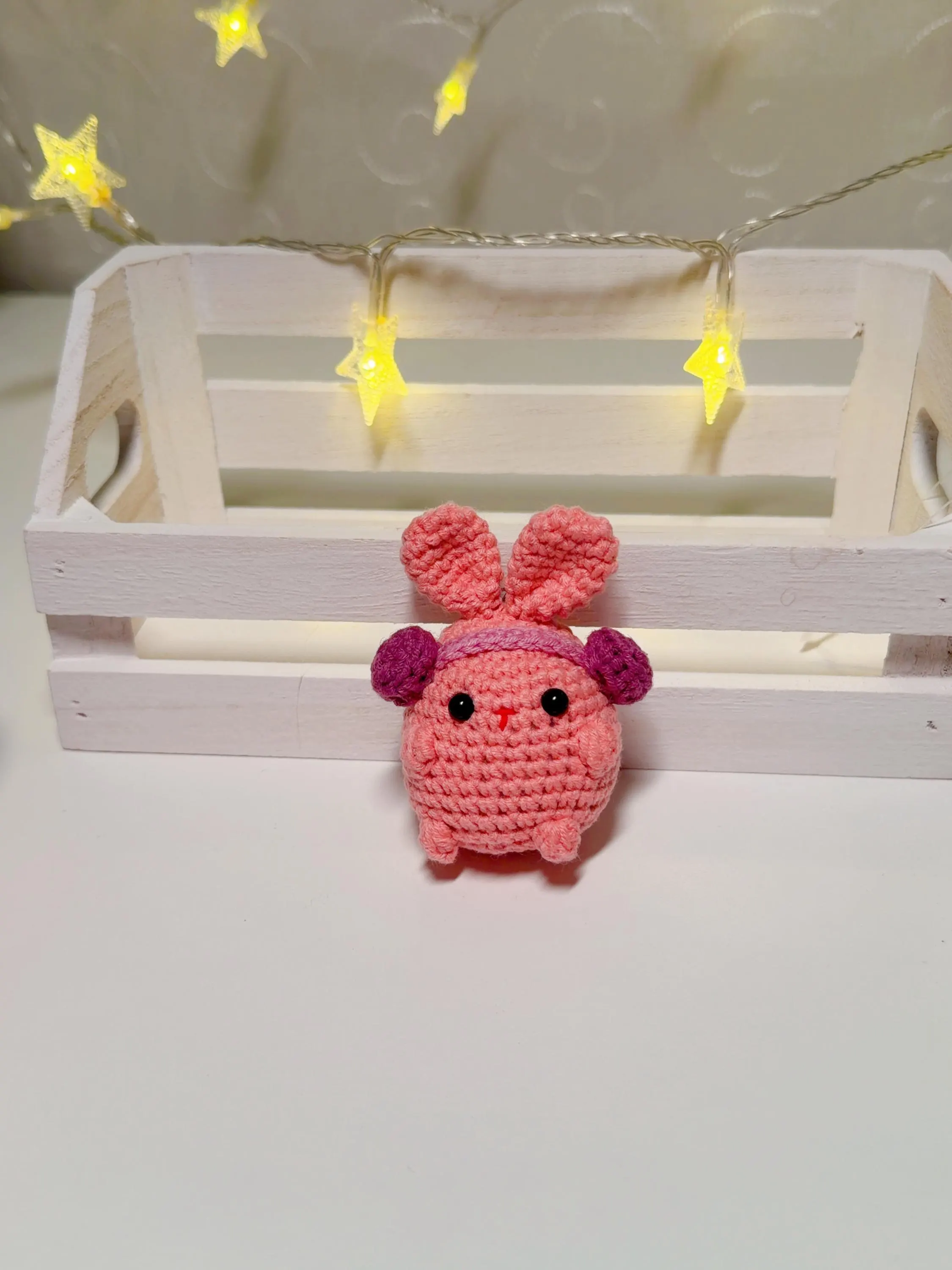 Handmade Crochet Bunny Keychain, product photo 9