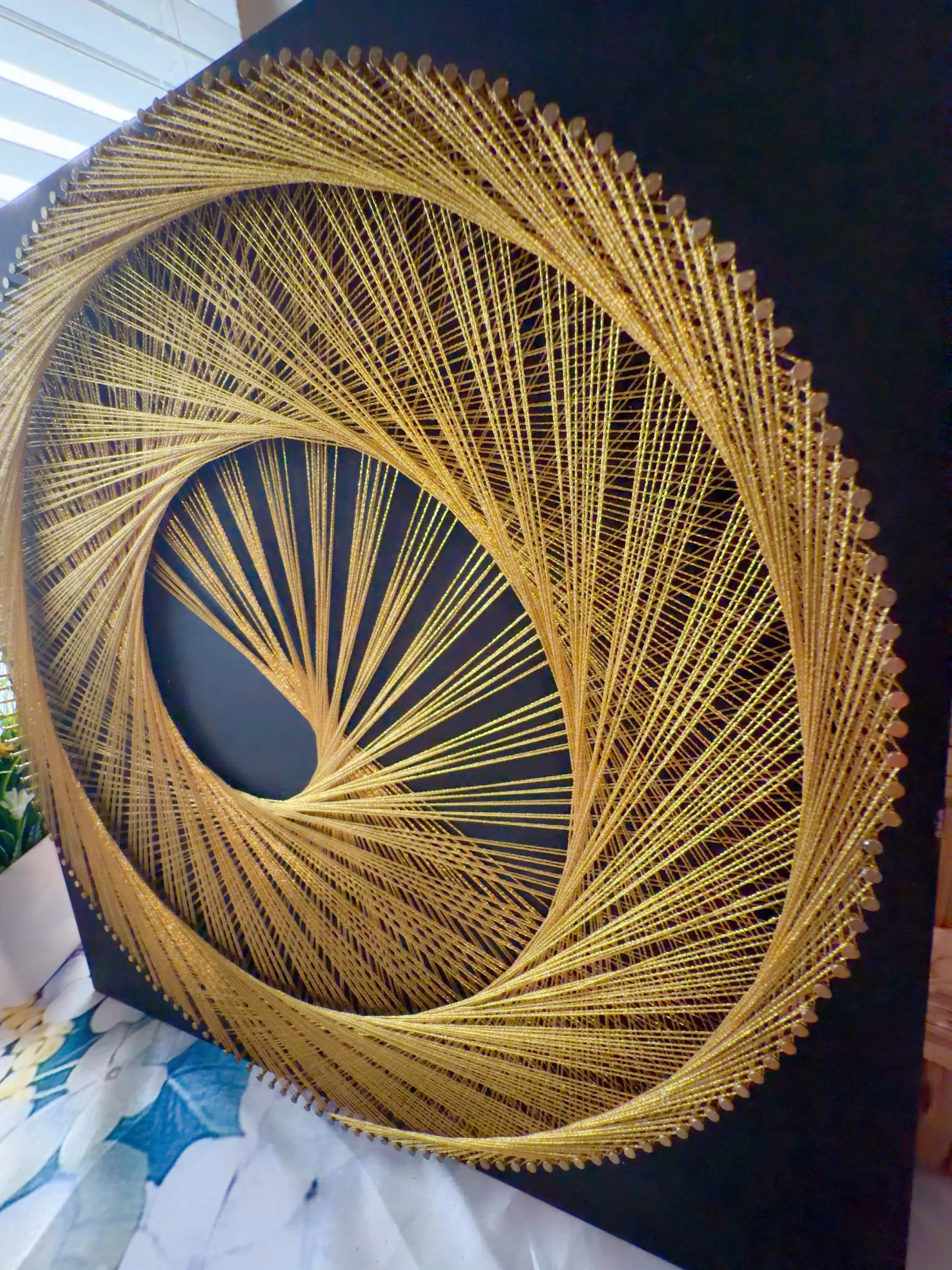Golden Spiral String Art Wall Decor | Geometric, product photo 5
