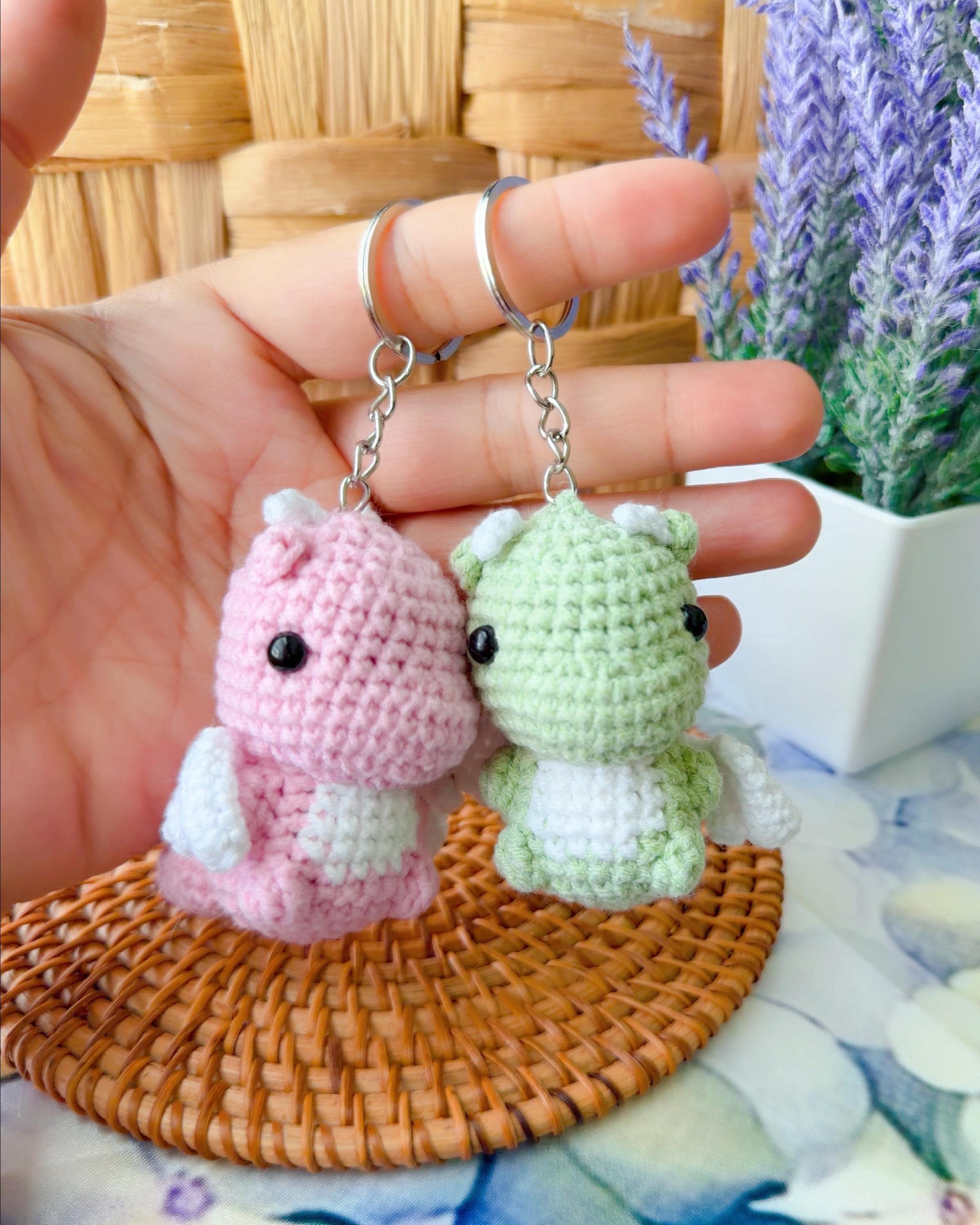 Cute Crochet Dragon Keychain, product photo 1