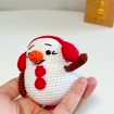 Handmade Crochet Snowman Christmas Tree Ornament, product photo 2