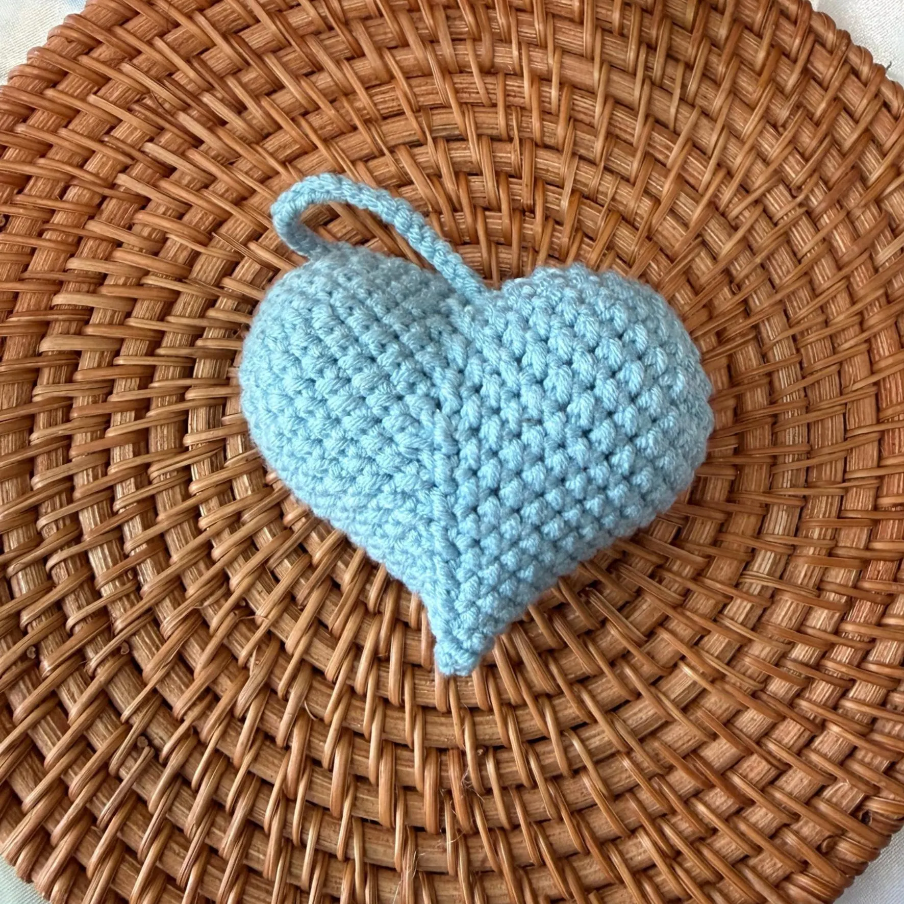 Handmade Micro Crochet Heart Bag Charm, product photo 7