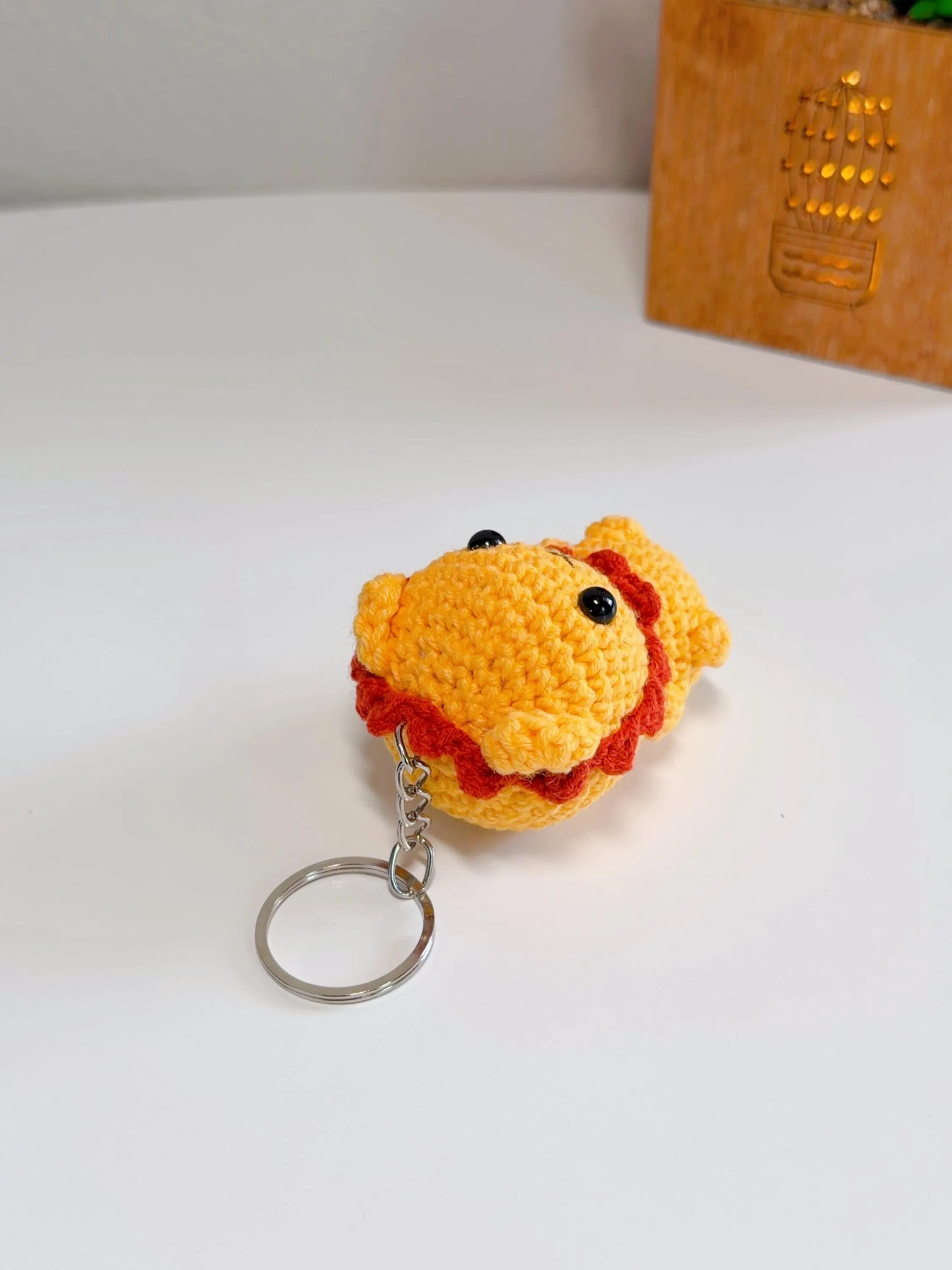 Handmade Crochet Lion Keychain, product photo 17