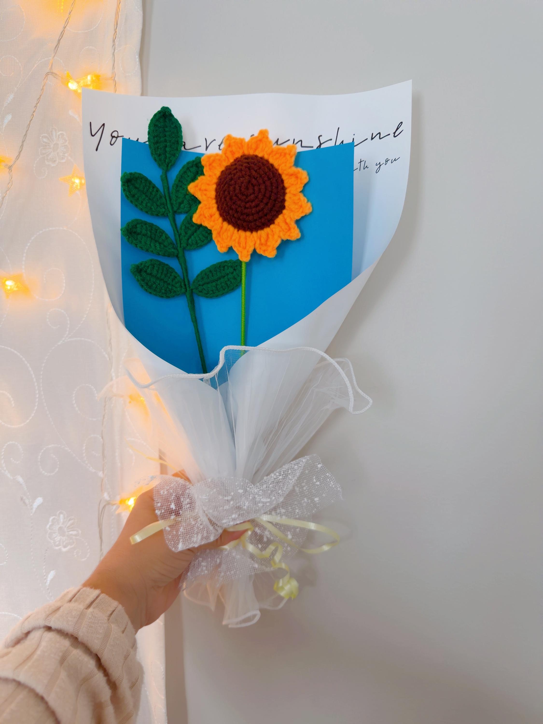 Handmade Crochet Sunflower Bouquet, product photo 4