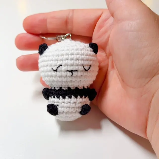 Crochet Panda Keychain, product photo 5
