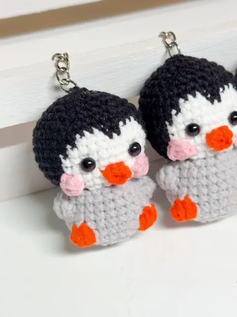 Handmade Crochet Penguin Keychain, product photo 11