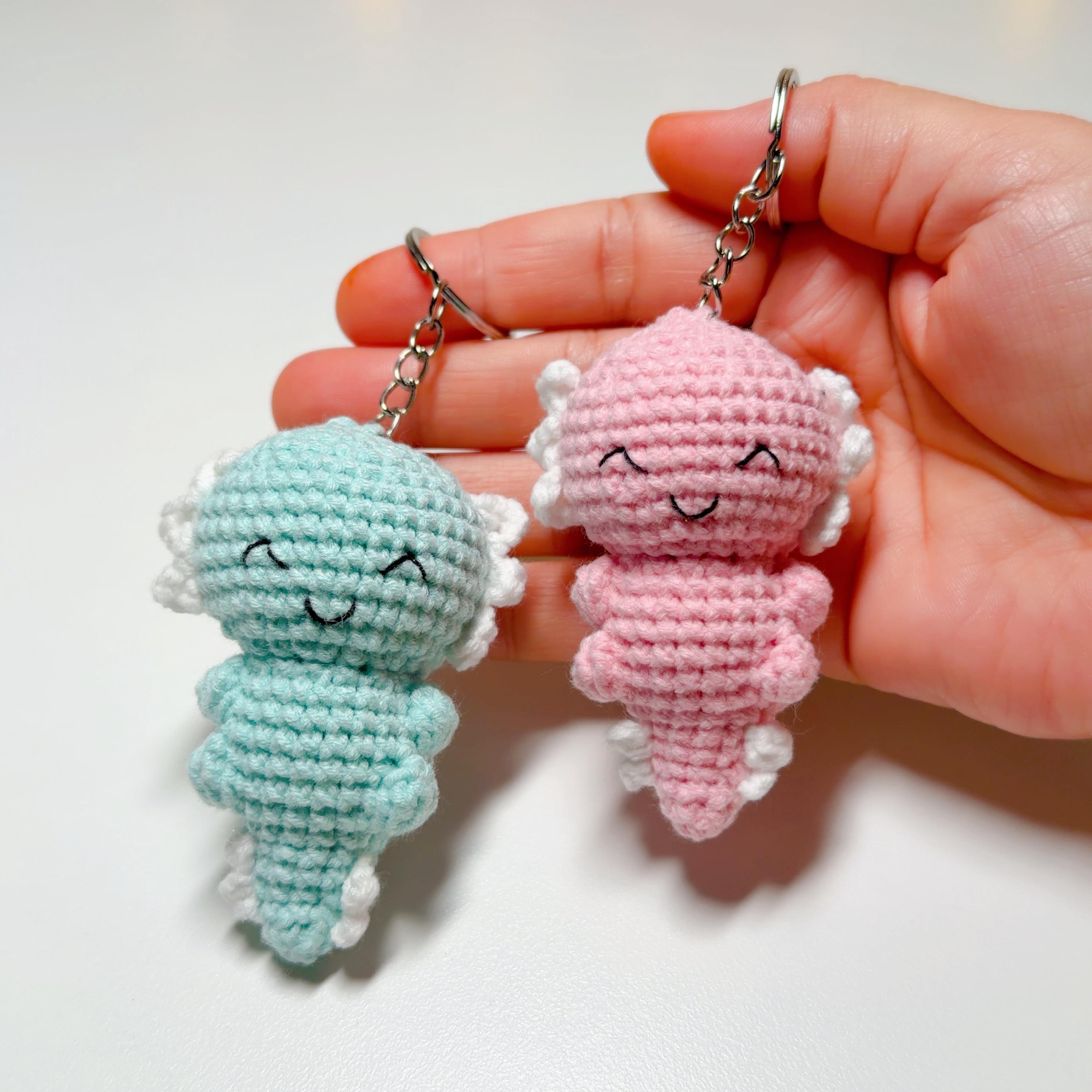 Crochet Axolotl Keychain, product photo 3