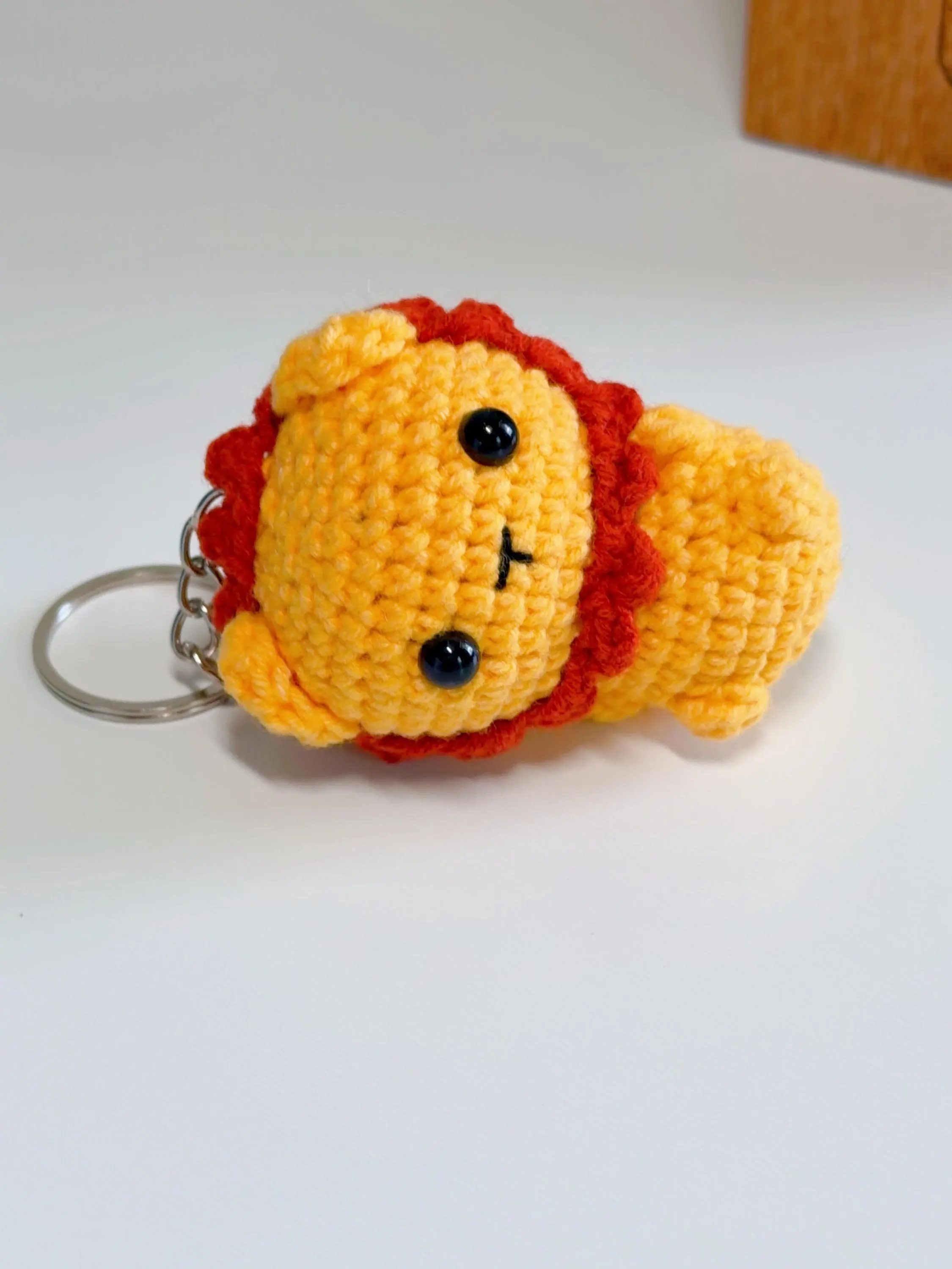 Handmade Crochet Lion Keychain, product photo 20