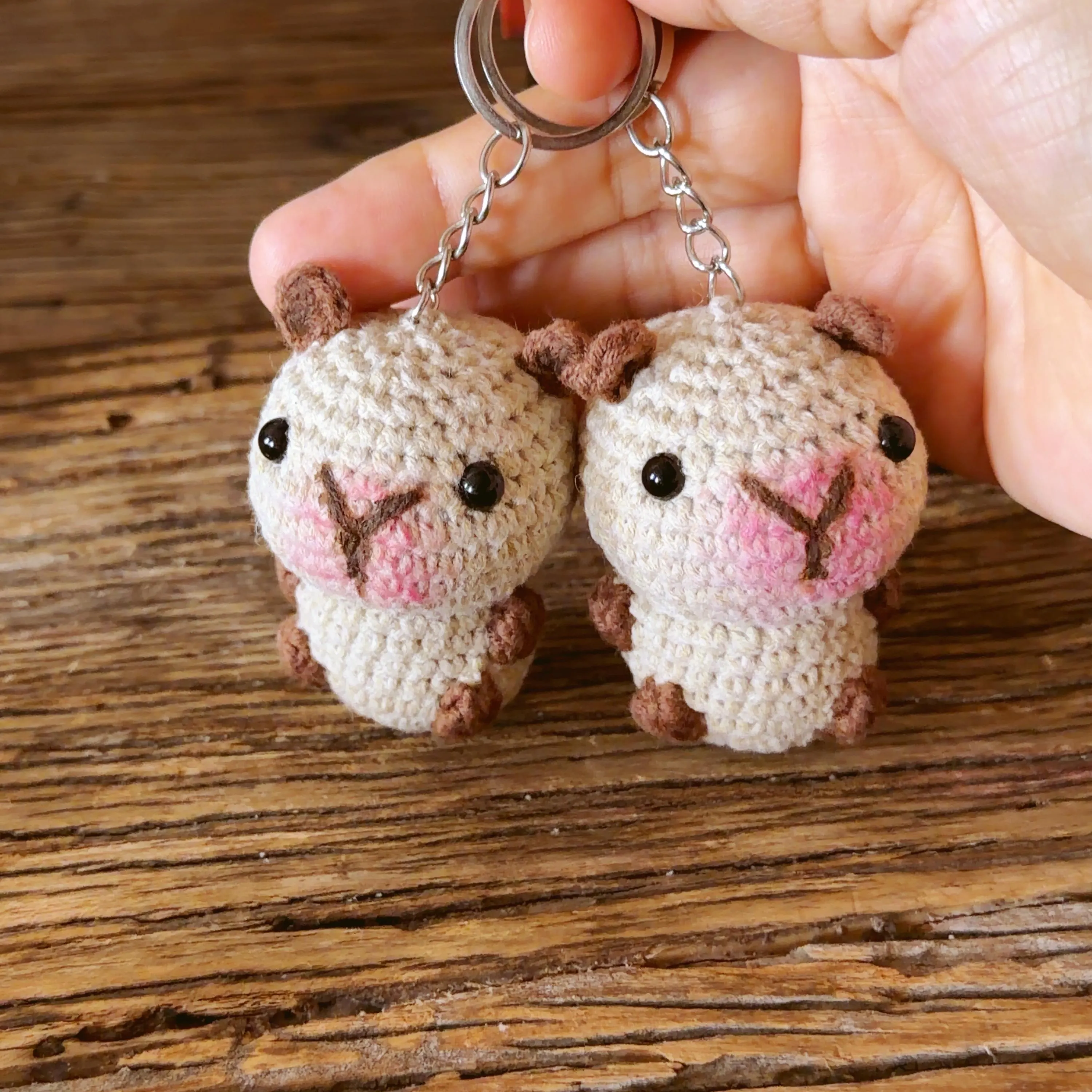 Handmade Crochet Capybara Keychain, product photo 3