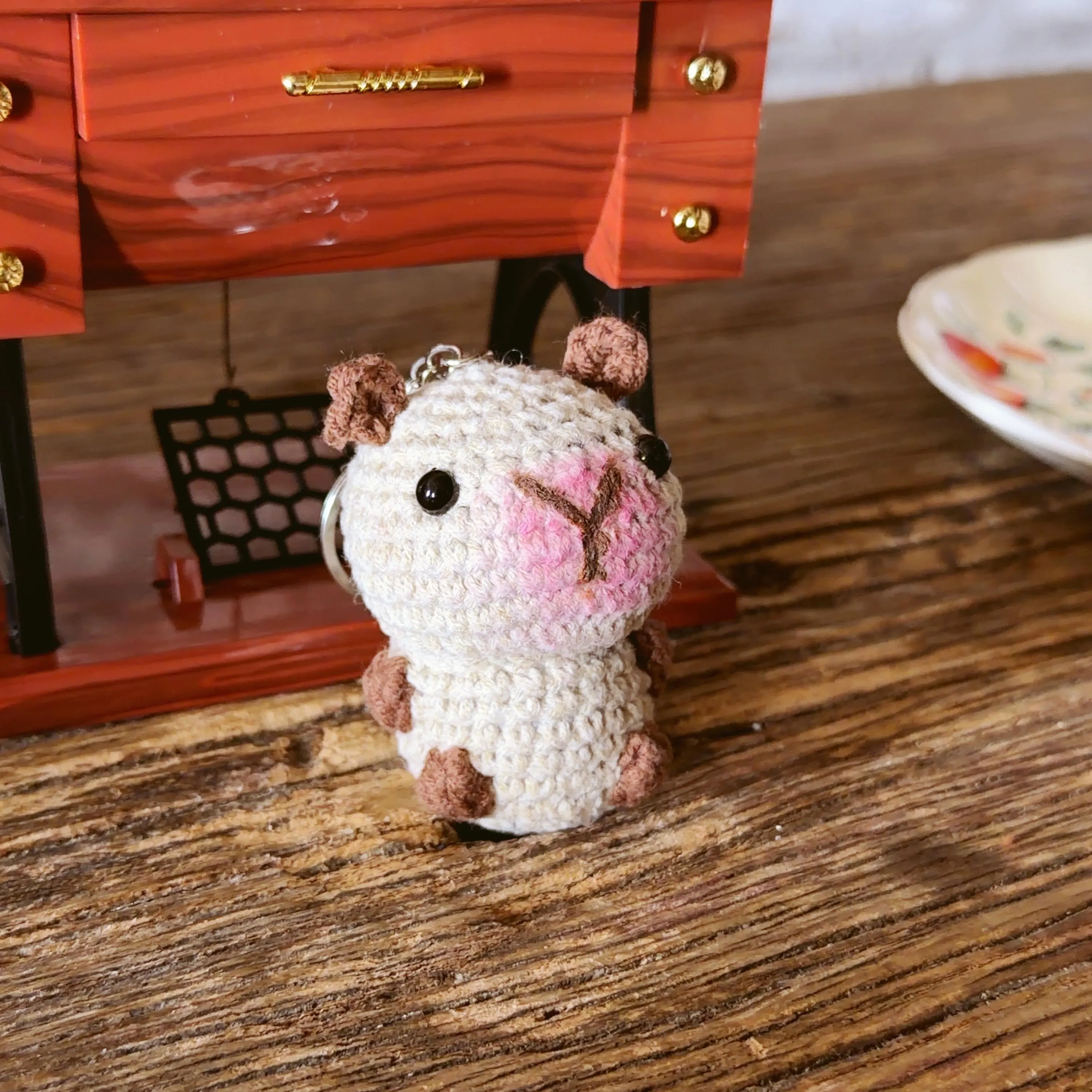 Handmade Crochet Capybara Keychain, product photo 8