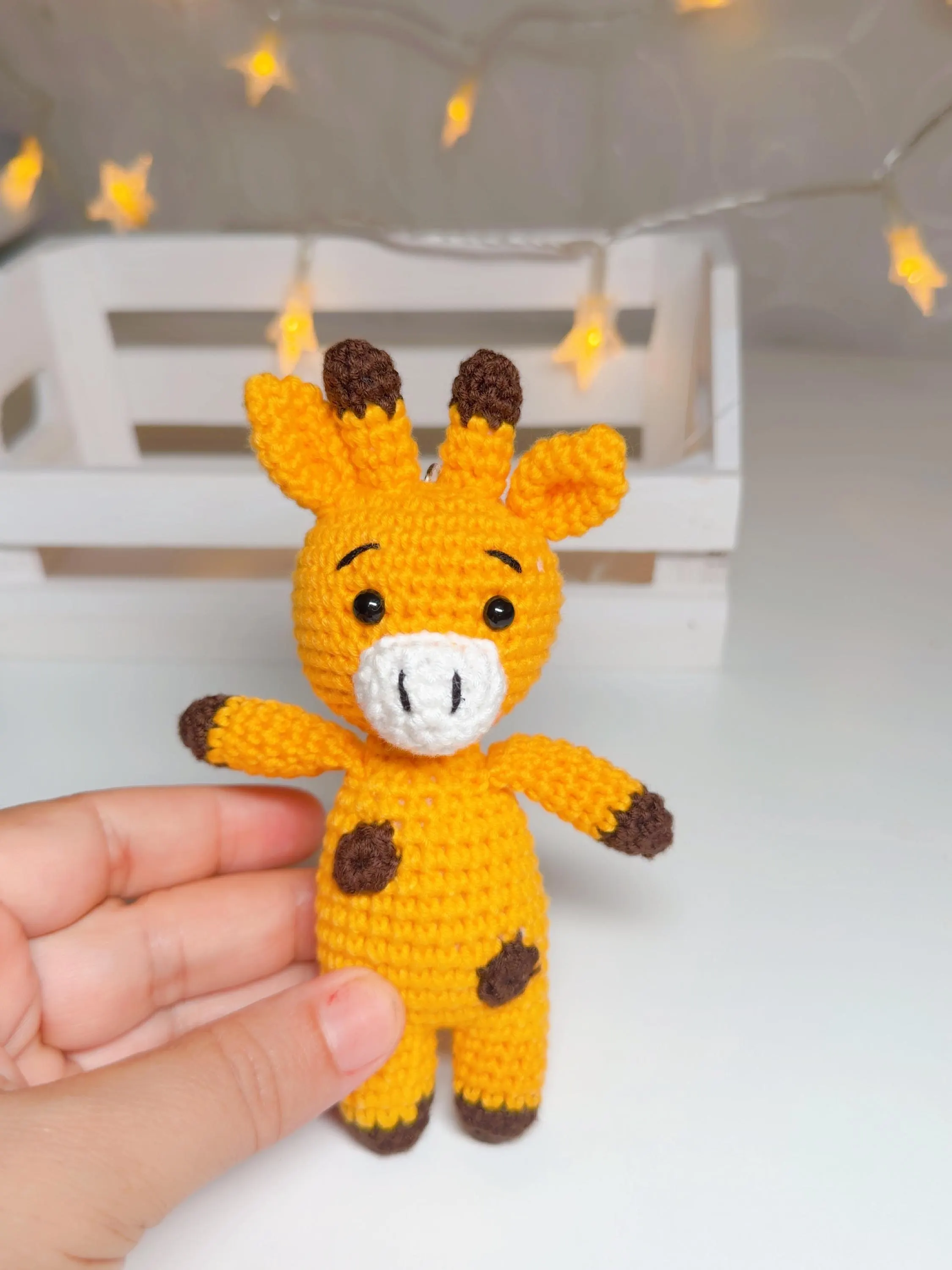 Handmade Crochet Giraffe Keychain, product photo 5
