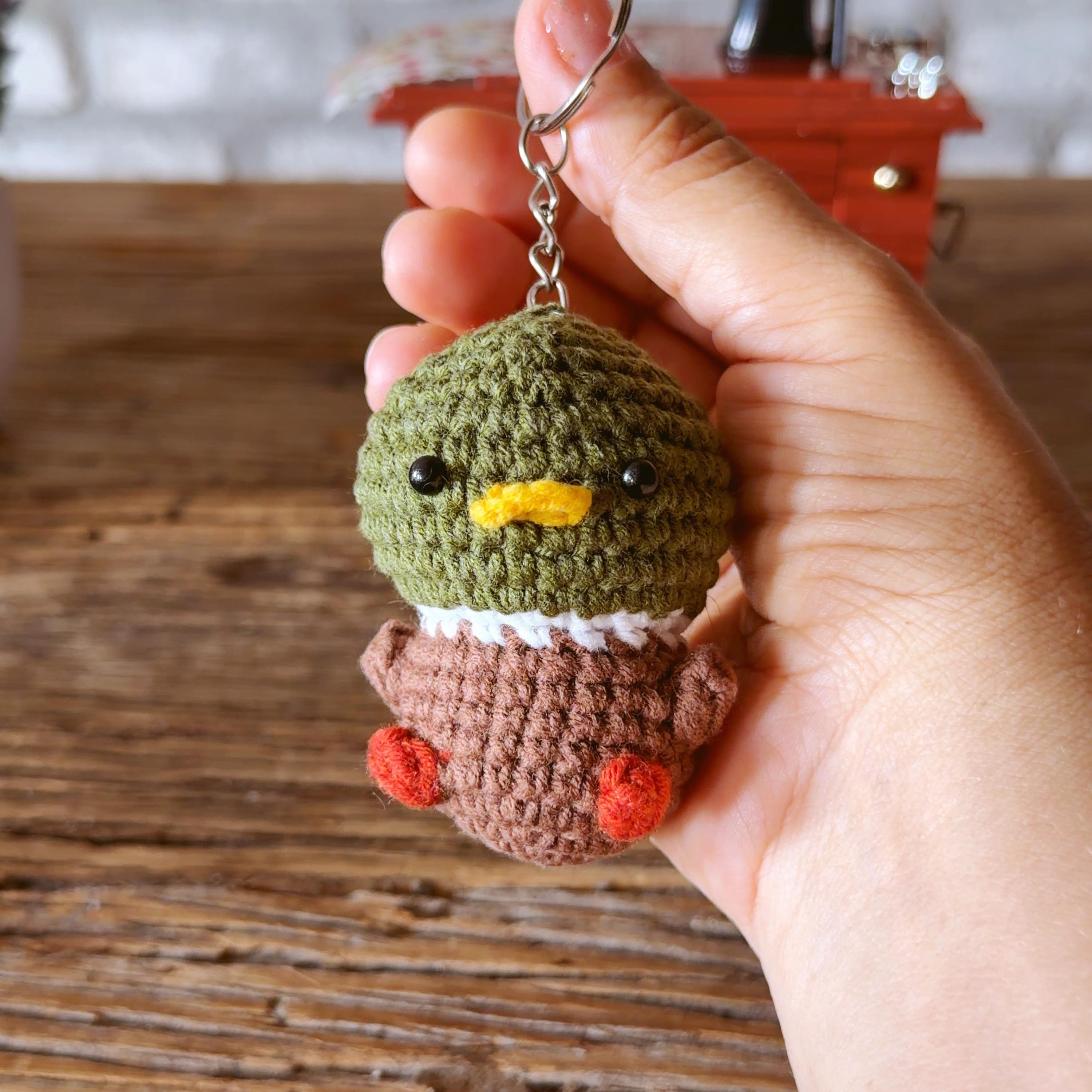 Crochet Mallard Duck Keychain, product photo 14