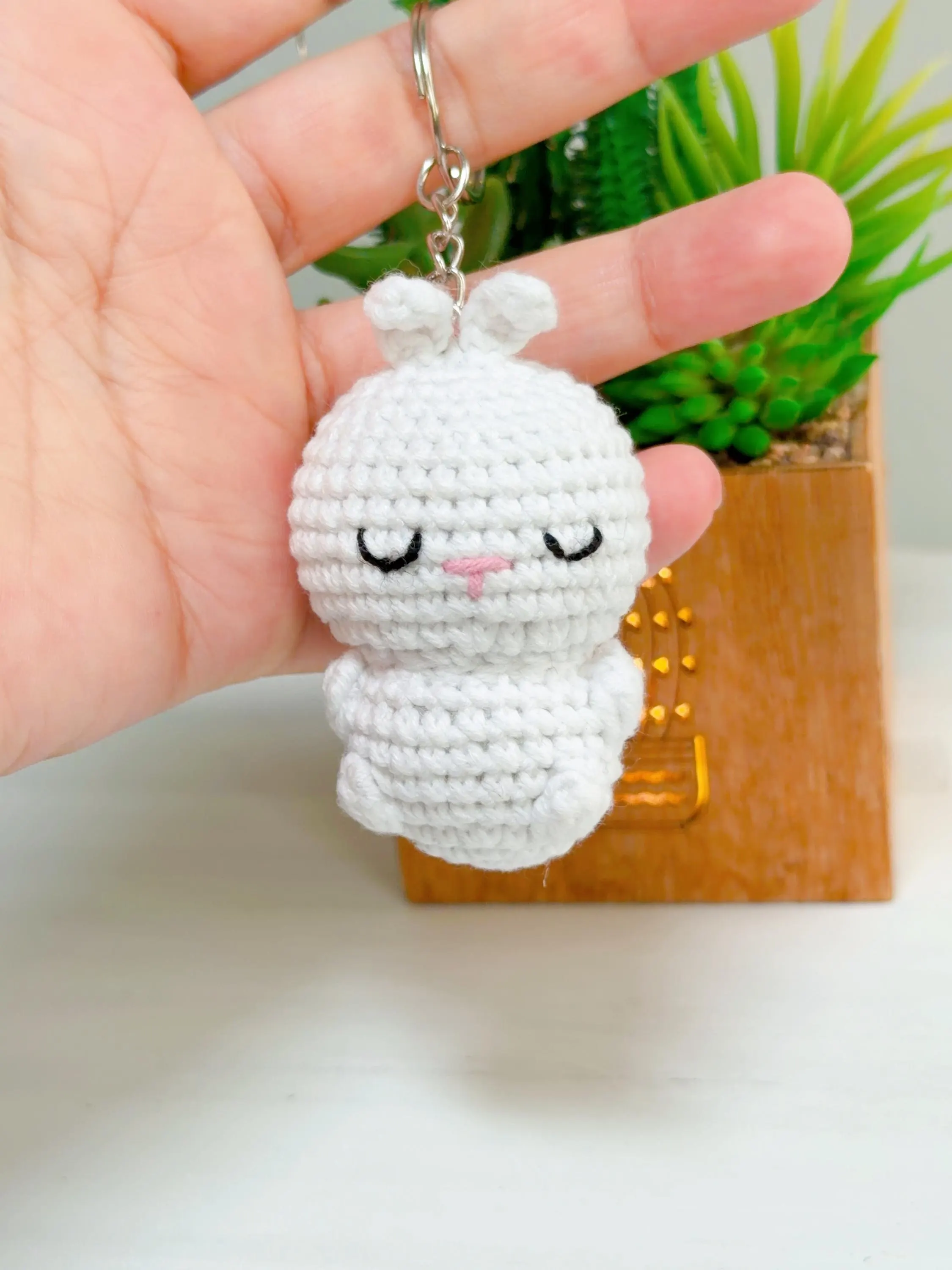 Crochet Bunny Keychain, product photo 19