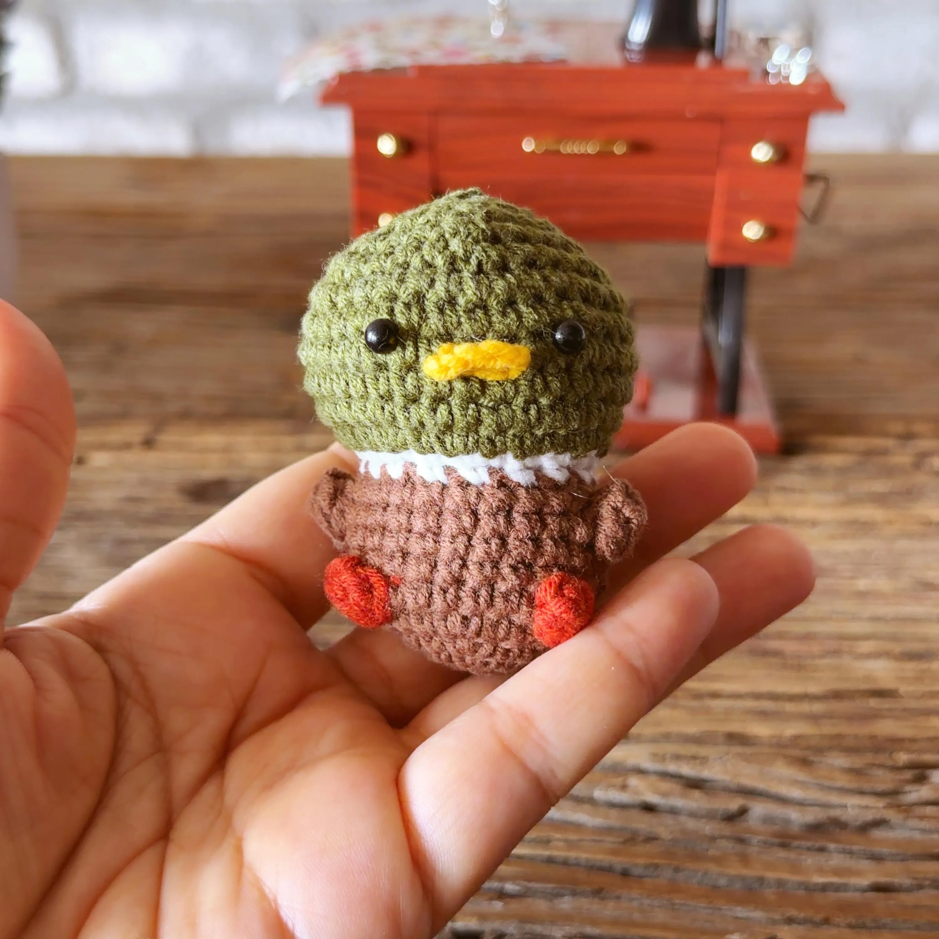 Crochet Mallard Duck Keychain, product photo 10