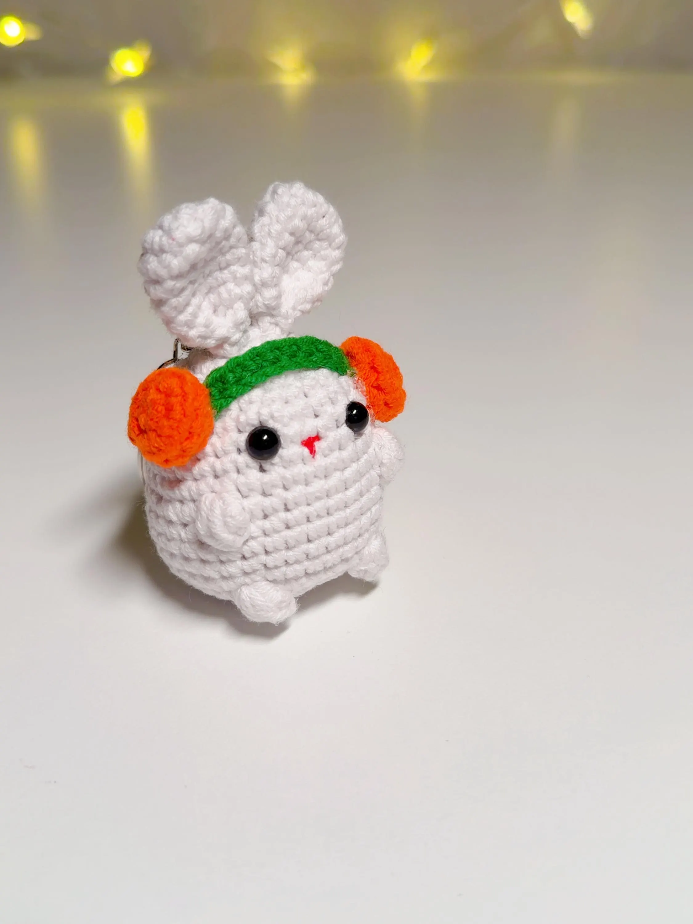 Handmade Crochet Bunny Keychain, product photo 1