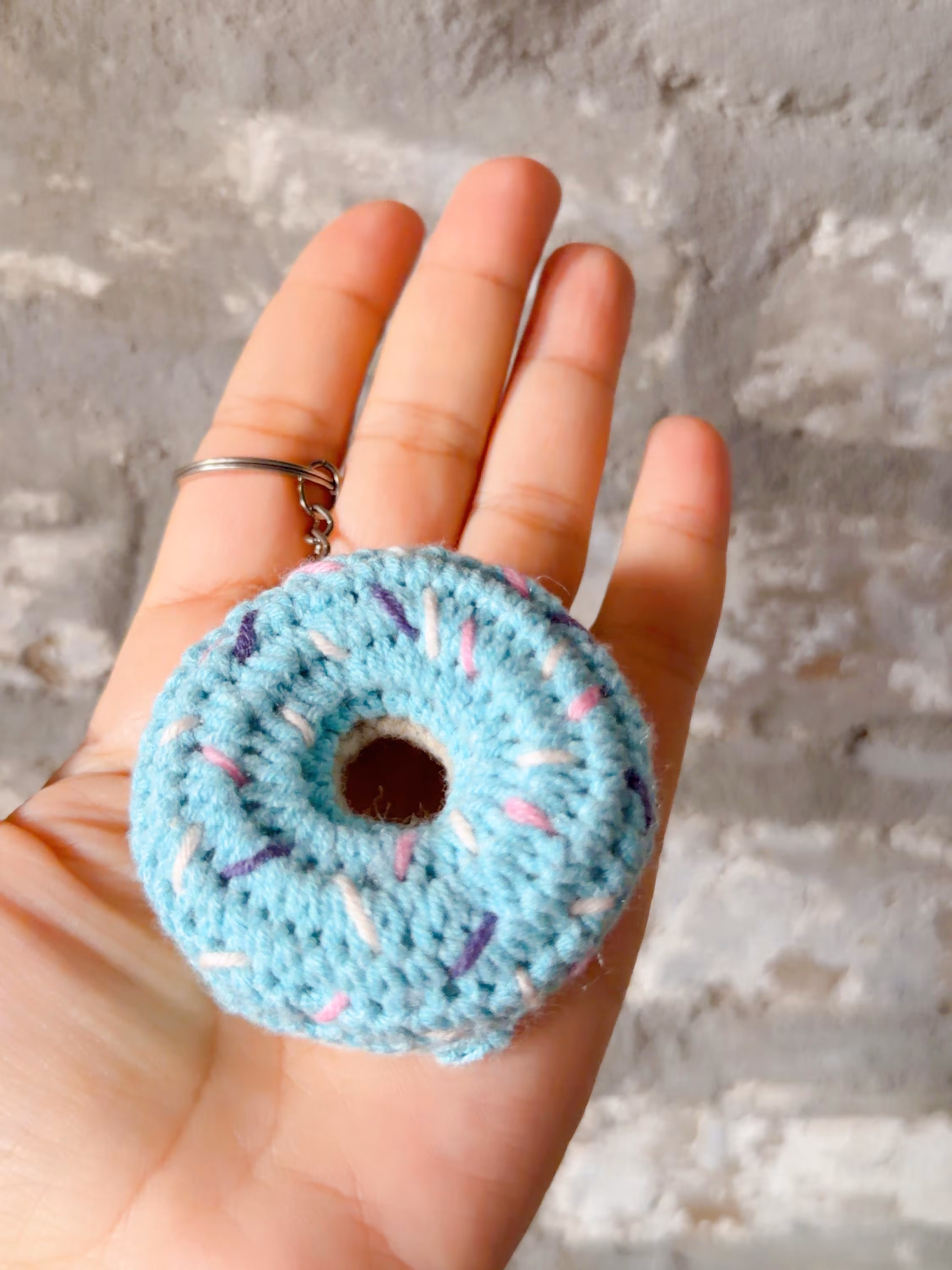 Handmade Crochet Donut Keychain, product photo 4