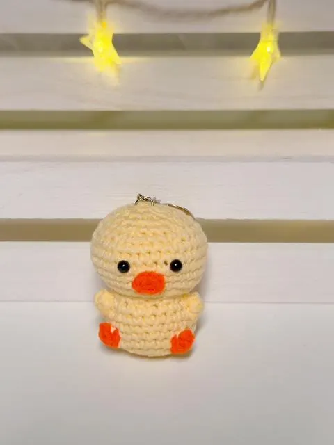 Handmade Amigurumi Duck Keychain, product photo 6