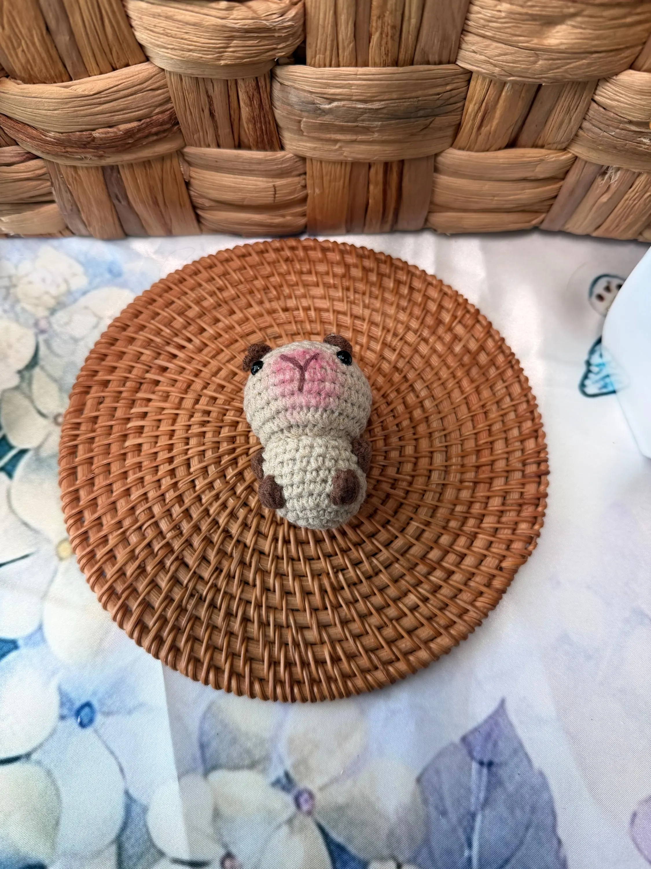Handmade Crochet Capybara Keychain, product photo 14