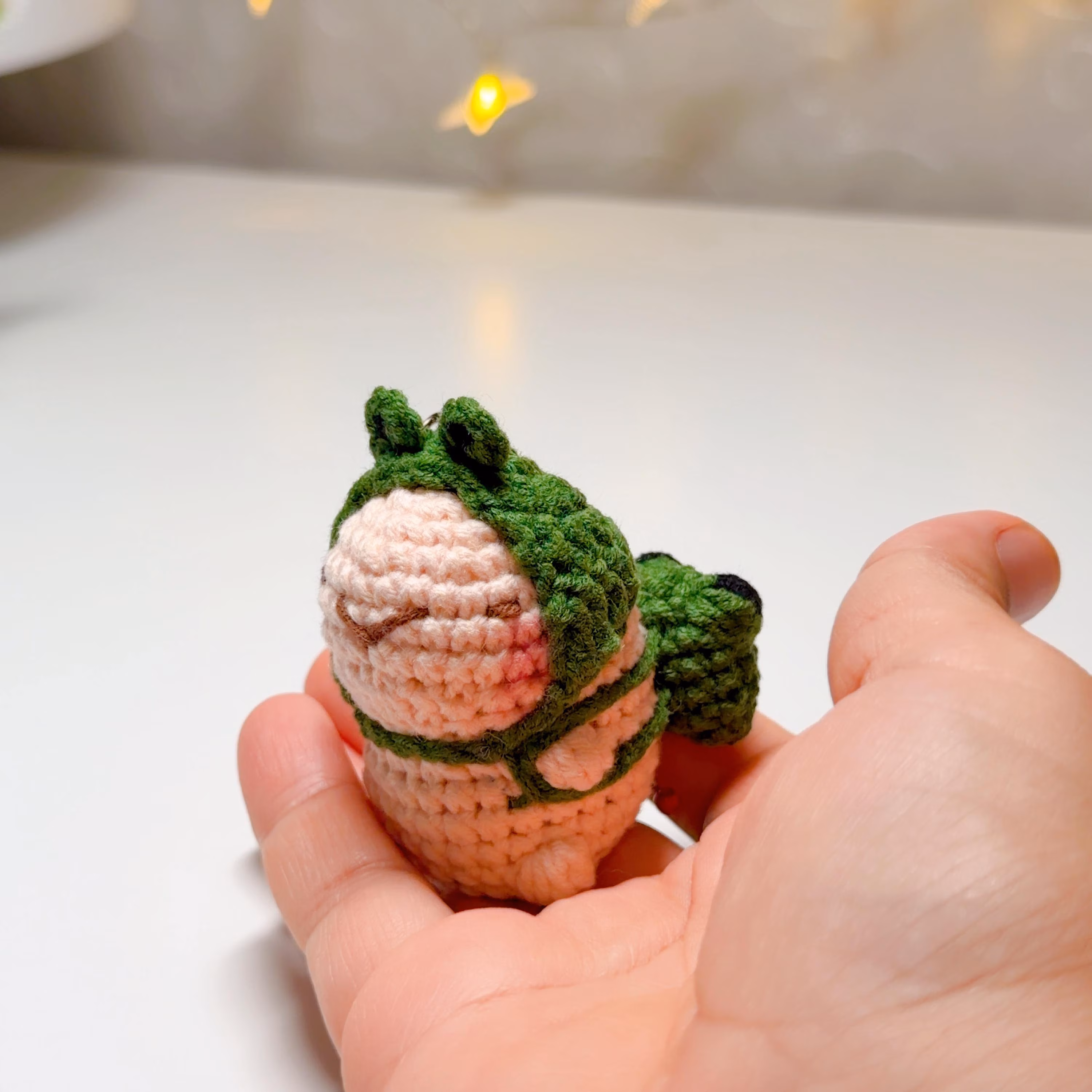 Costume Capybara Crochet Keychain, product photo 8
