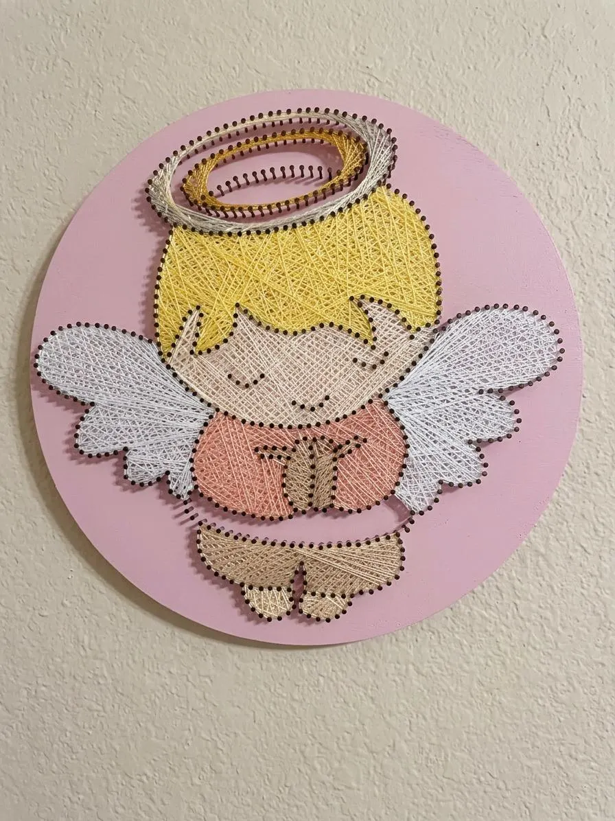 Handmade Baby Angel String Art, product photo 6