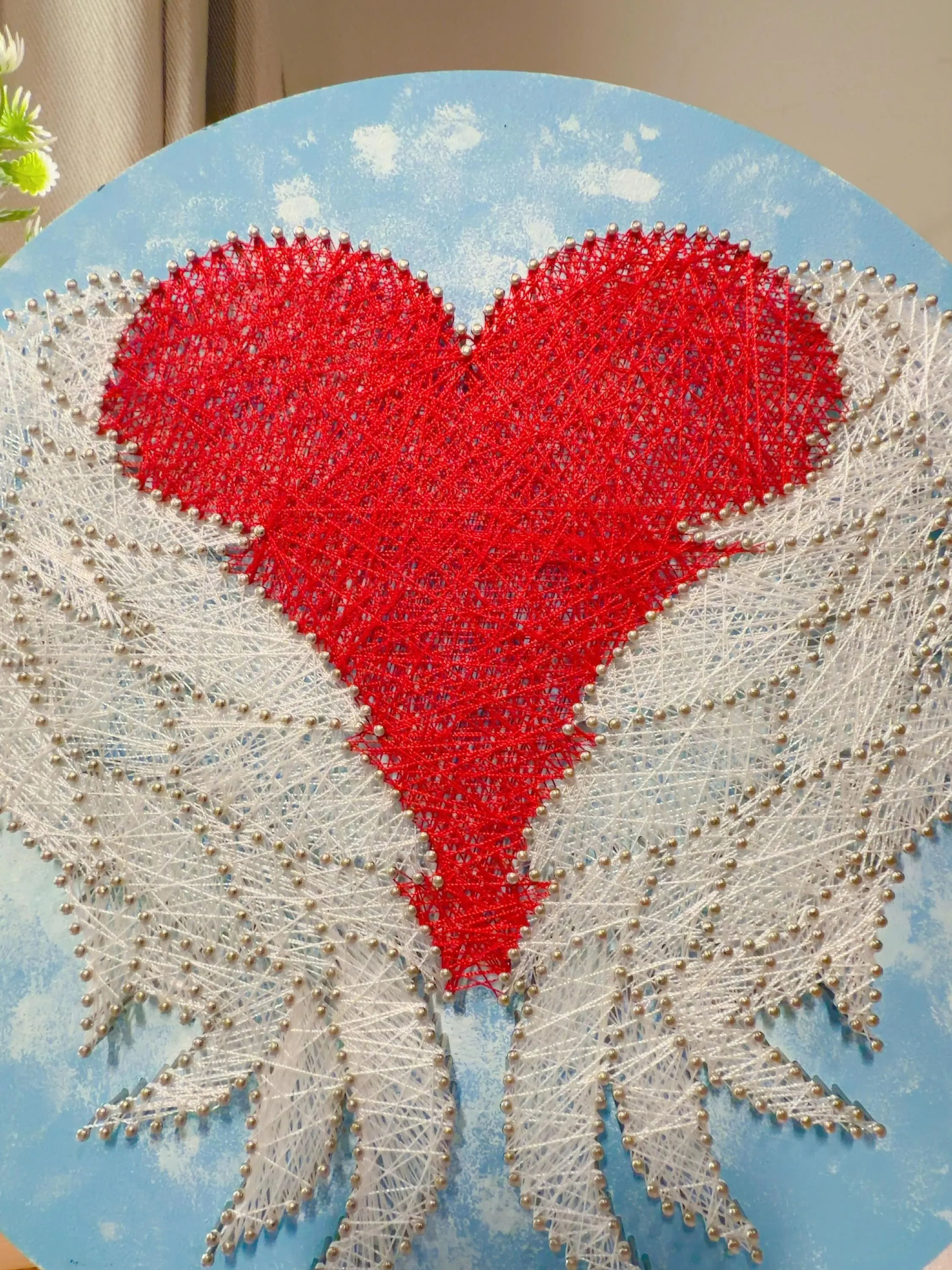 Angel Wings Heart String Art Wall Decor, product photo 7