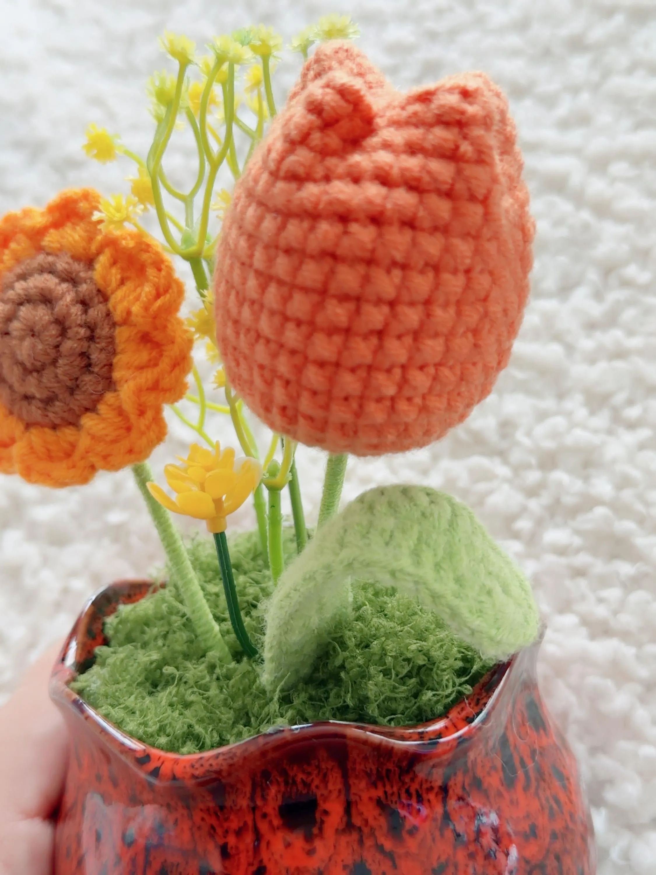 Crochet Sunflower Tulip Pot, product photo 10